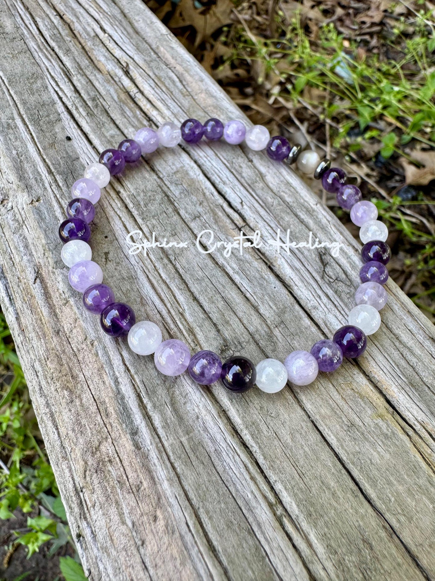 Divine Healer Anklet - RARE Black Moonstone - AAA Grade Amethyst " Lady of the Violet Flame " High Vibrational - Real Crystal Healing Stones