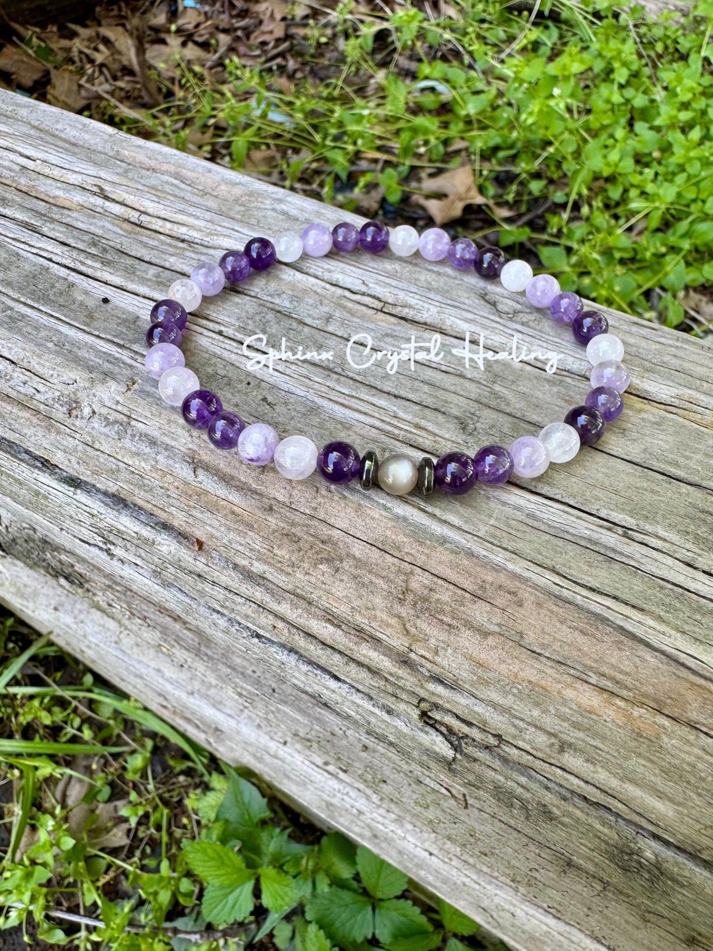 Divine Healer Anklet - RARE Black Moonstone - AAA Grade Amethyst " Lady of the Violet Flame " High Vibrational - Real Crystal Healing Stones