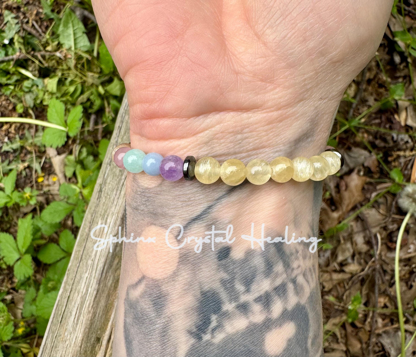 6mm RARE AAA Golden Selenite - Aura Protection & Intuition - PASTEL Chakra Stones - Manifest Higher Self - Crystal Healing Gemstone Bracelet