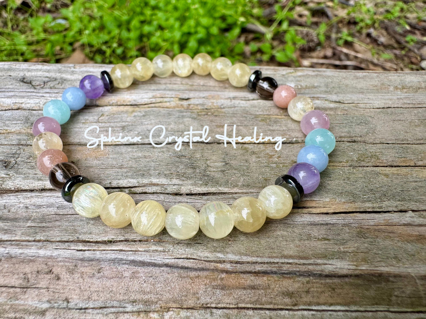 6mm RARE AAA Golden Selenite - Aura Protection & Intuition - PASTEL Chakra Stones - Manifest Higher Self - Crystal Healing Gemstone Bracelet