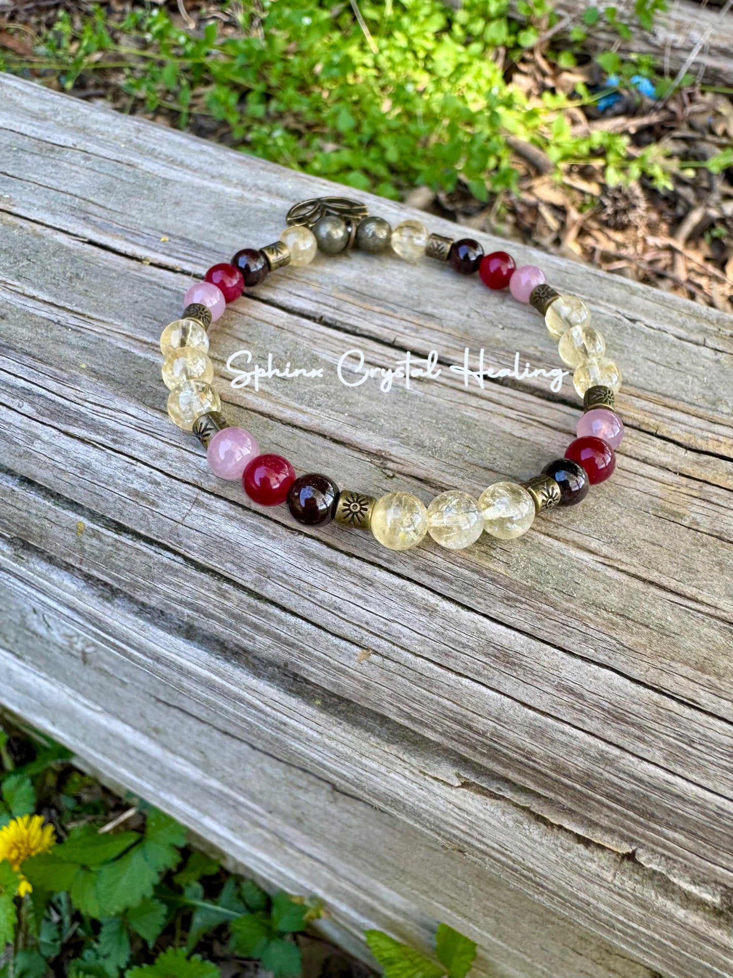 Prosperity - Manifest Wealth - Abundance " The Heart of Lakshmi " - Hindu Goddess - Deity - Real Gemstone Crystal Healing Bracelet