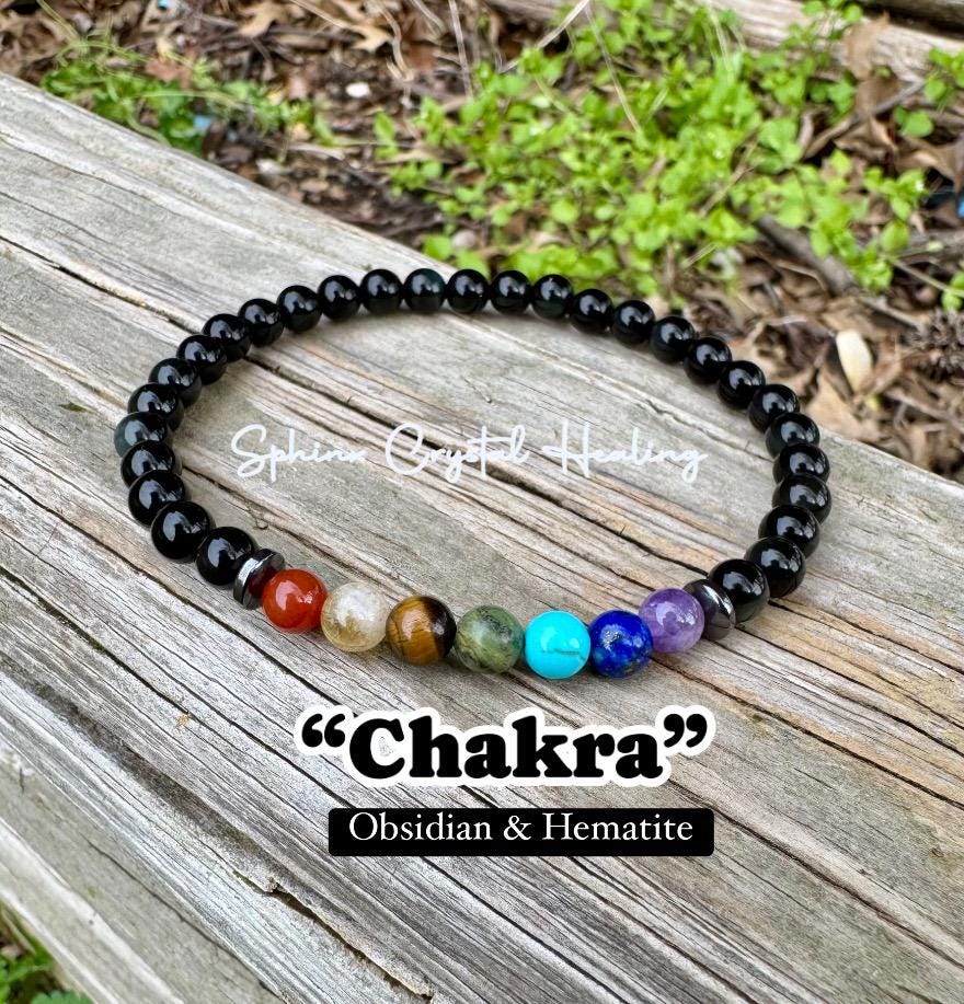 Protection Anklet - Protect and Ground - Balance Chakra Energy  - Black Obsidian & Hematite - Aura Shield - Crystal Healing Energy Gemstones
