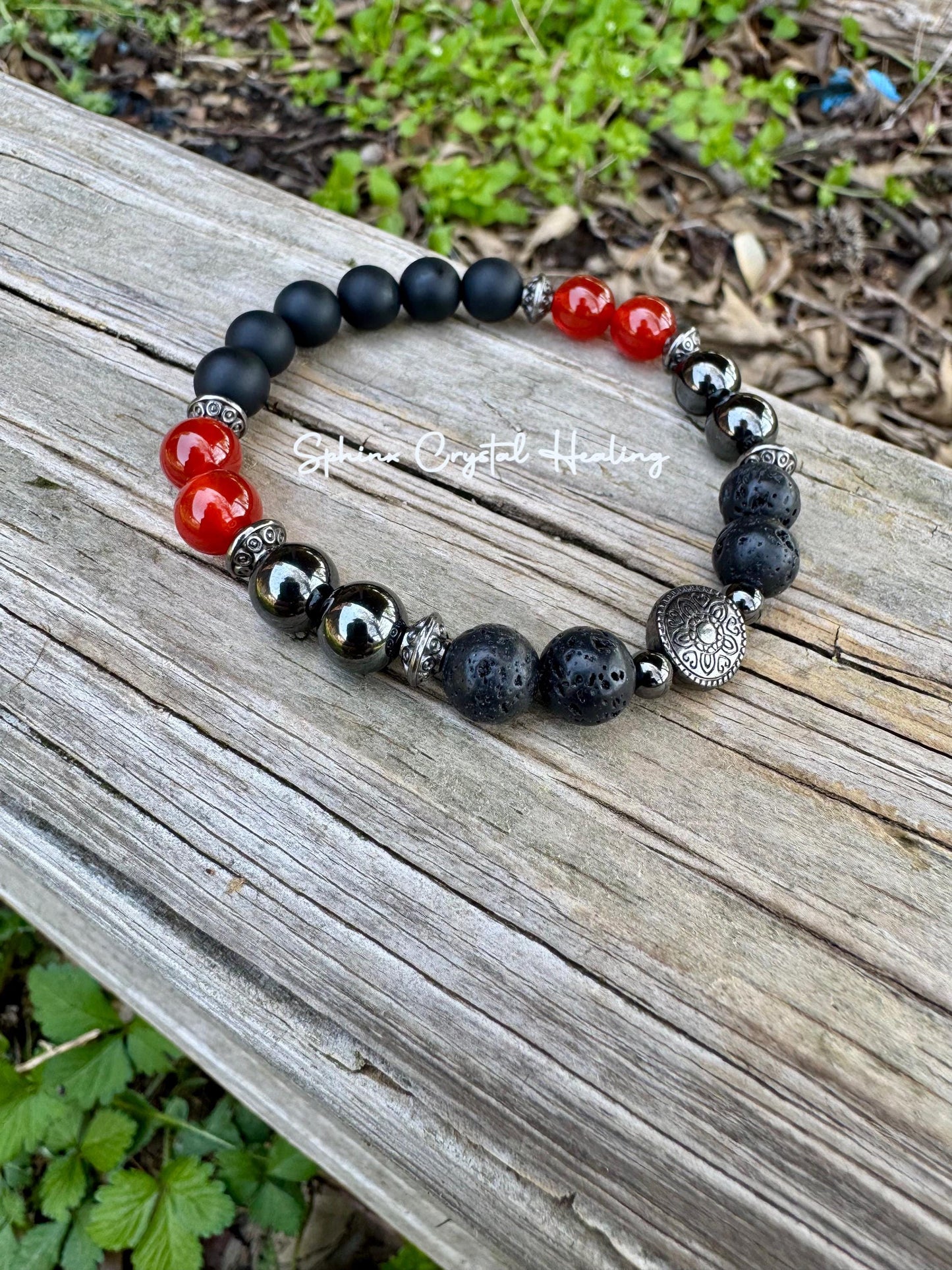 Strength - Courage - Protection " The Forge " Military - Crystal Healing - High Quality REAL Gemstone Bracelet - Spiritual Growth