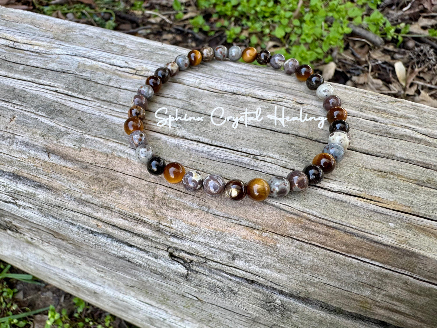 Anxiety & Stress Support Anklet - Protection - Grounding " The Stone Skin Totem " Positivity - Jasper - Phlogopite - AAA Crystal Gemstones