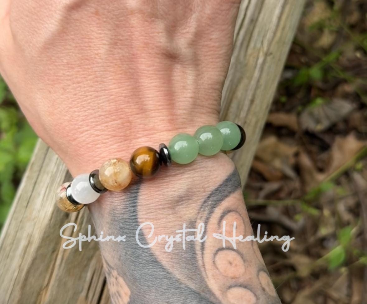 10MM Taurus Energy - Unisex Zodiac & Astrology Bracelet " The Determined Taurus " April May Birthday - Crystal Healing Quality Gemstones