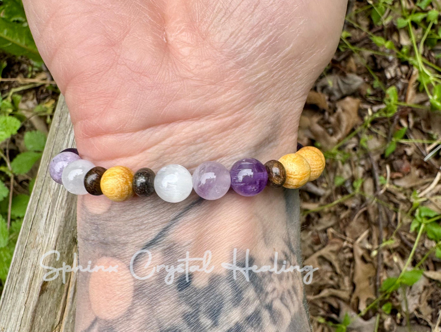 Intuition - Empath Abilities " The Light Worker " Divine Healer - Earth Angel - White Witch - Crystal Healing Palo Santo Selenite Bracelet