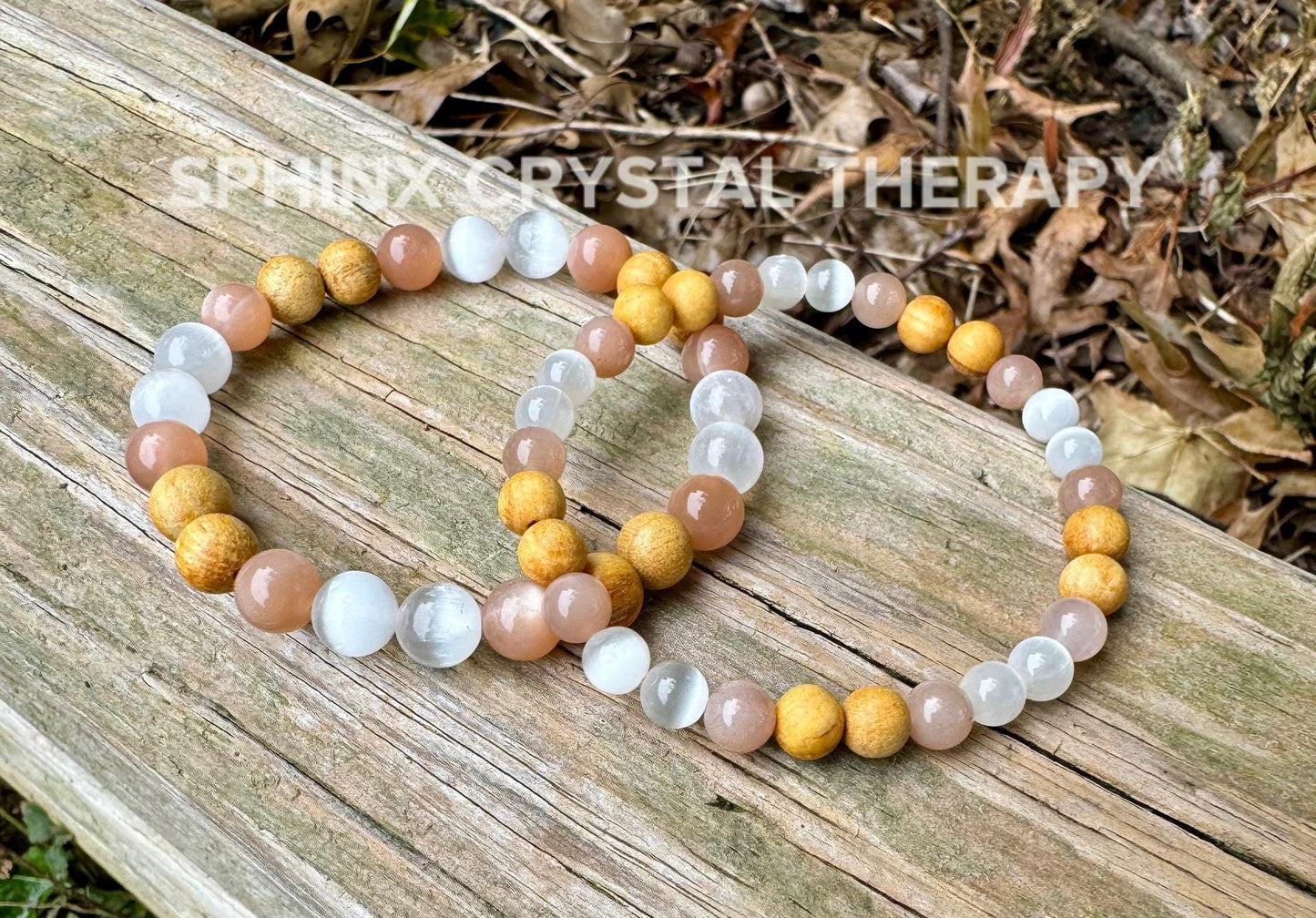 Cleansing Negative Energy ” The White Witch " Spiritual Aura Clearing - Palo Santo Selenite - Quality Crystal Healing Gemstone Bracelet
