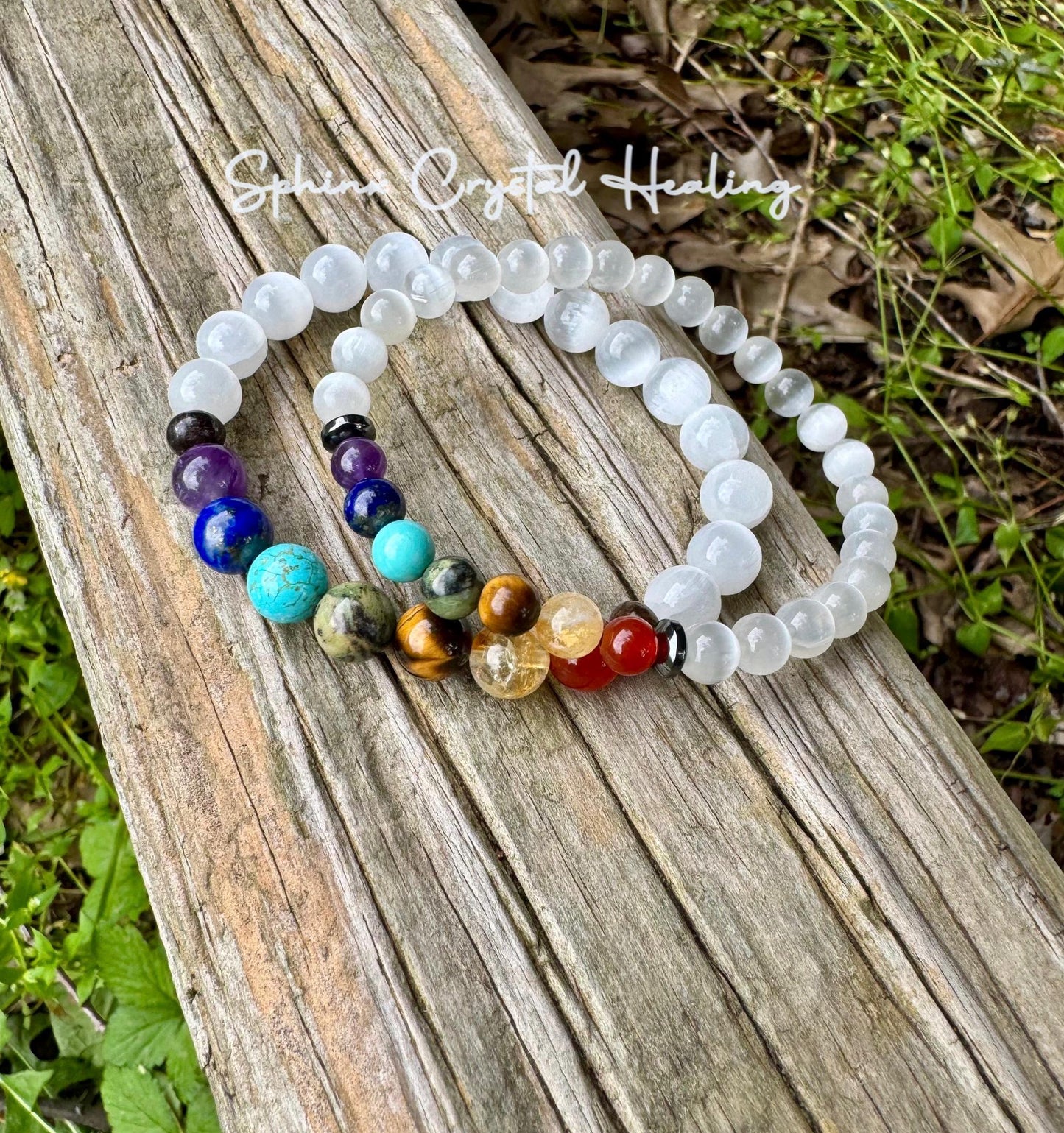 Chakra Balance - AAA High Grade Selenite - Calming Stress Relief - Aura Cleansing & Clearing - Crystal Healing REAL Gemstone Bracelet