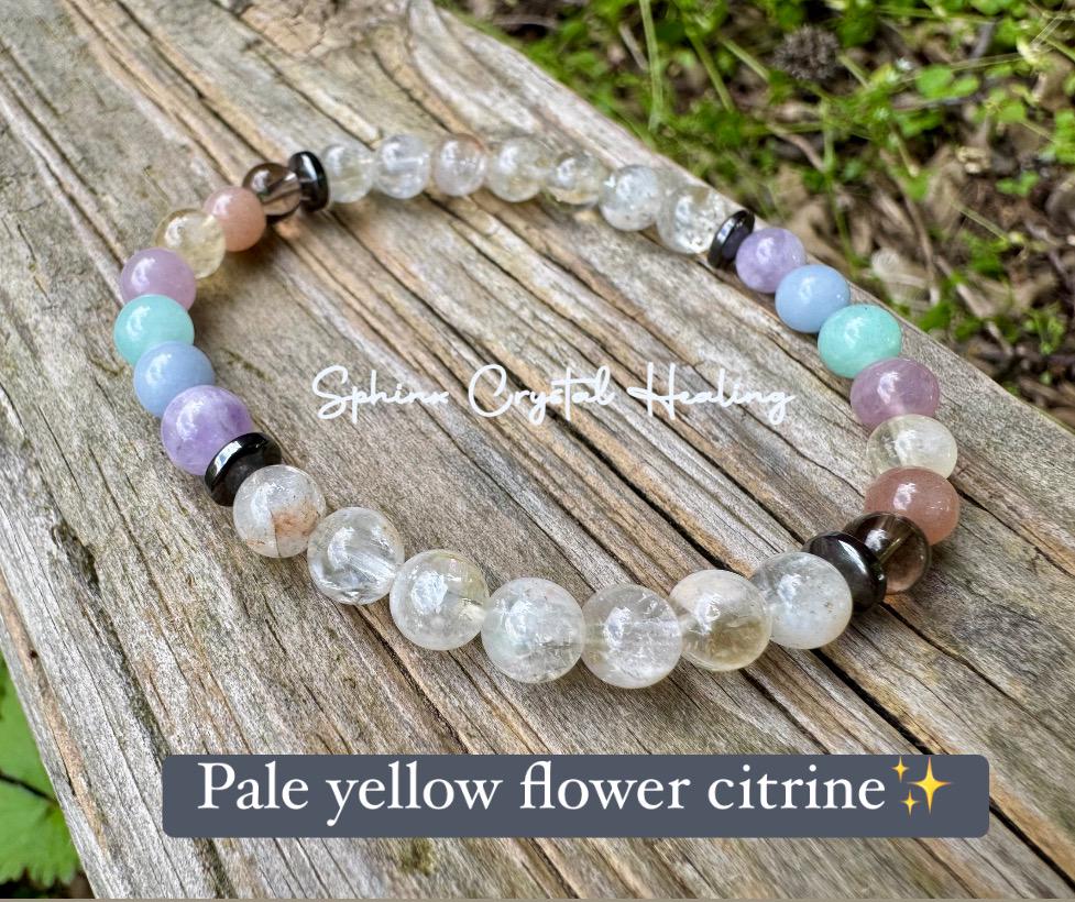 6mm Joy & Abundance - PASTEL Chakra Stones - Citrine - Gratitude High Vibration Stones - AAA REAL Crystal Healing Gemstone Bracelet