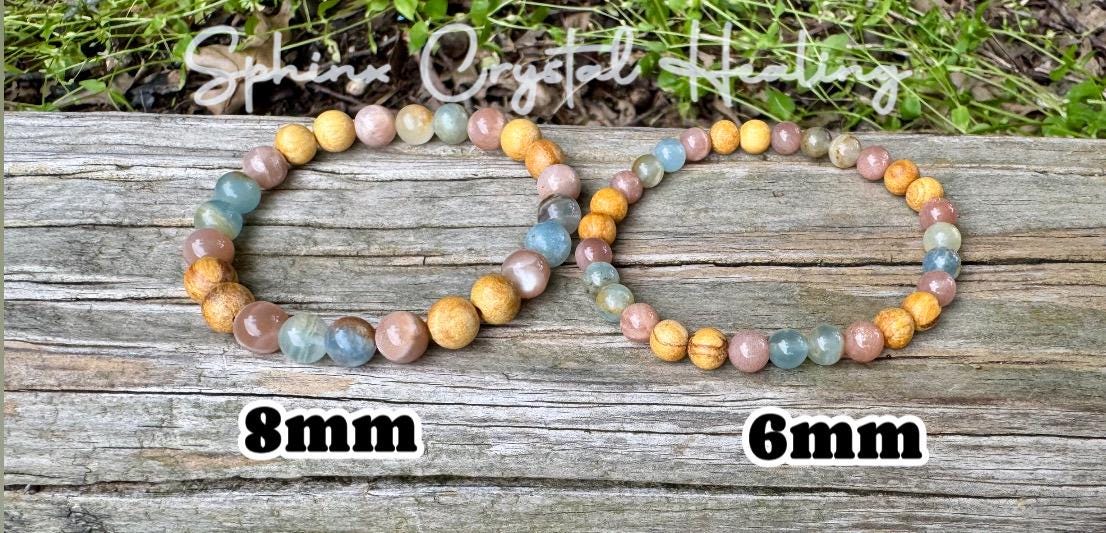 Spiritual Growth - Intuition " Goddess of the Ancient Sea " Stress Support - Lemurian Aquatine Calcite - Palo Santo - REAL Crystal Gemstones