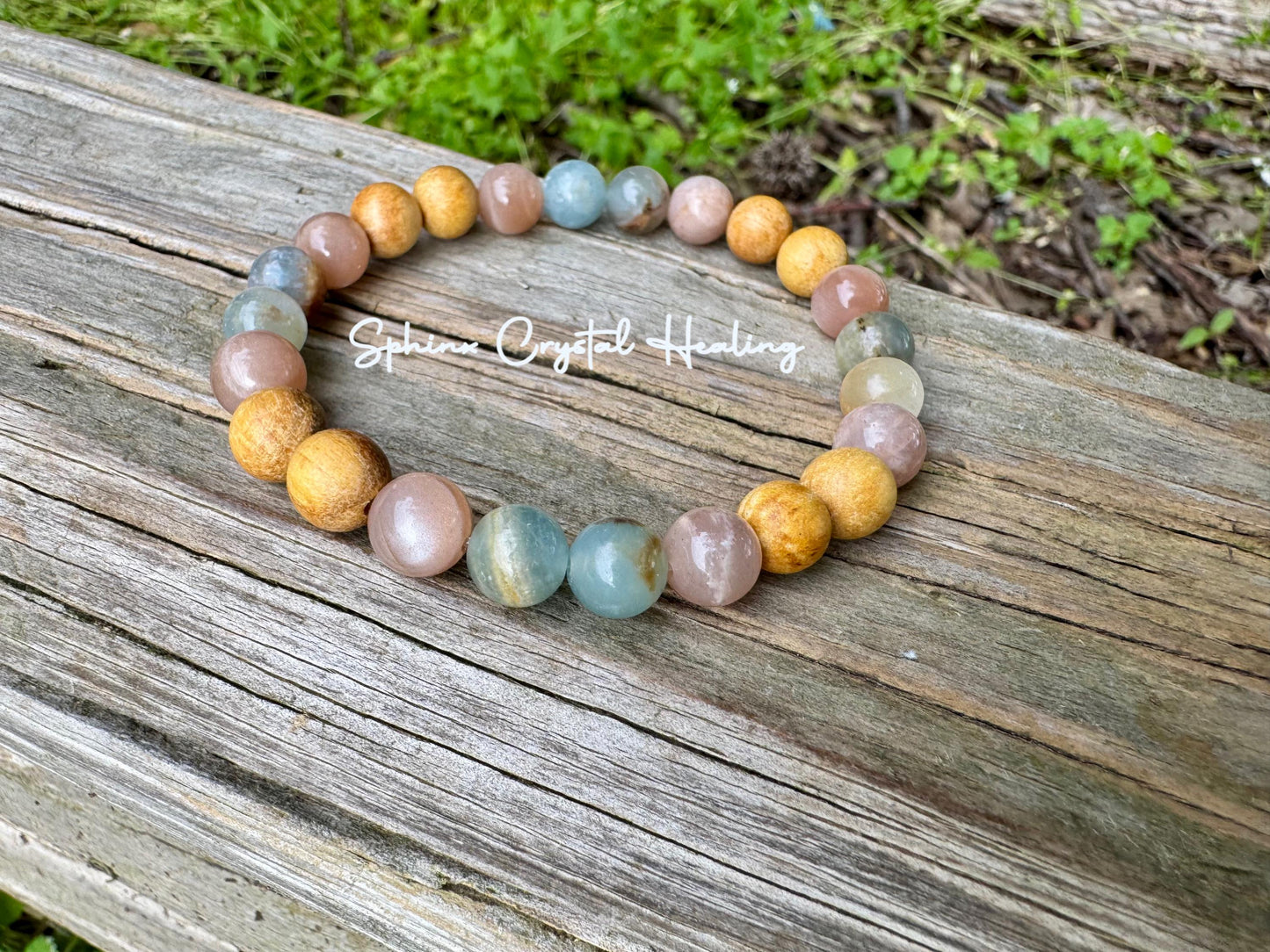 Spiritual Growth - Intuition " Goddess of the Ancient Sea " Stress Support - Lemurian Aquatine Calcite - Palo Santo - REAL Crystal Gemstones