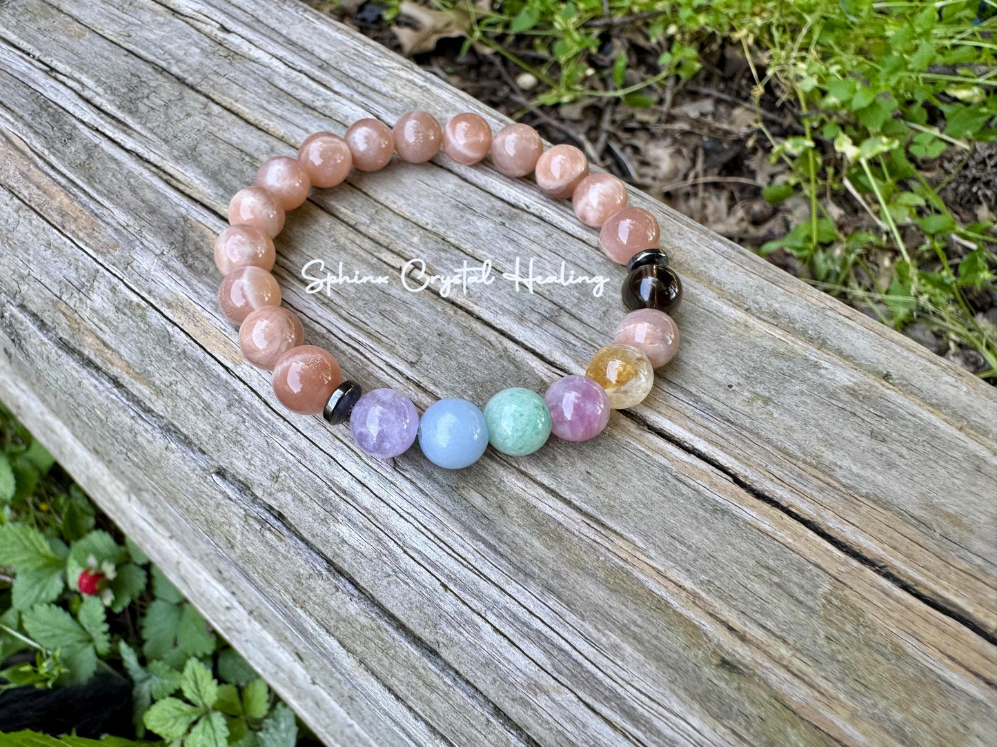 8mm Stress Relief & Anxiety Support - PASTEL Chakra Stones - AAA Peach Moonstone - Peaceful Energy - Crystal Healing Gemstone Bracelet