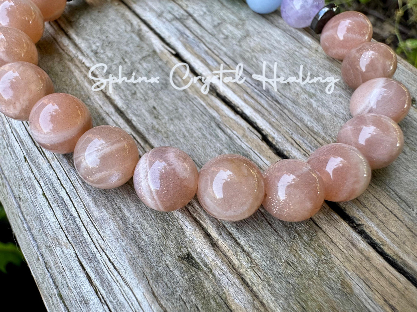 8mm Stress Relief & Anxiety Support - PASTEL Chakra Stones - AAA Peach Moonstone - Peaceful Energy - Crystal Healing Gemstone Bracelet