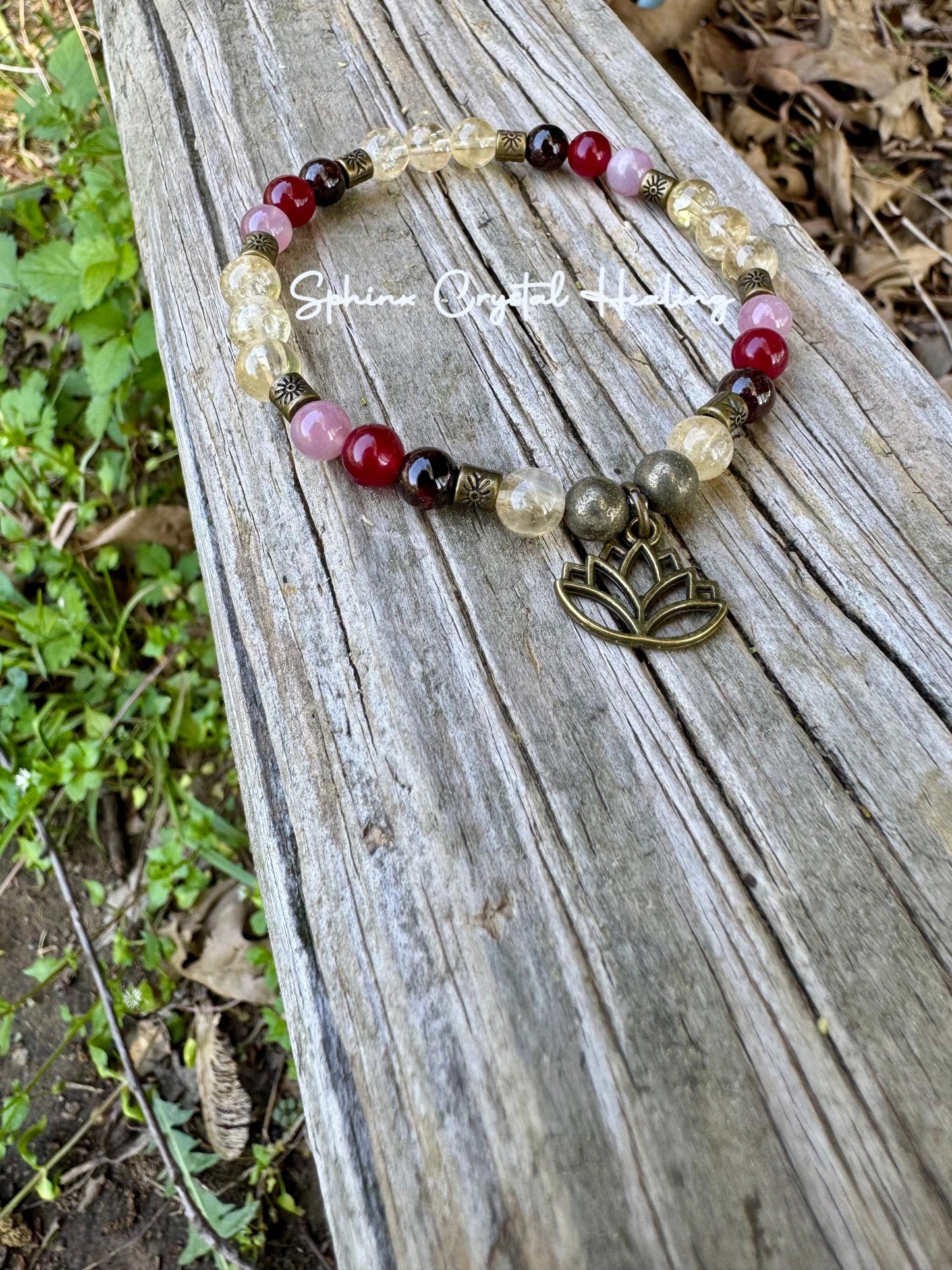 Prosperity - Manifest Wealth - Abundance " The Heart of Lakshmi " - Hindu Goddess - Deity - Real Gemstone Crystal Healing Bracelet