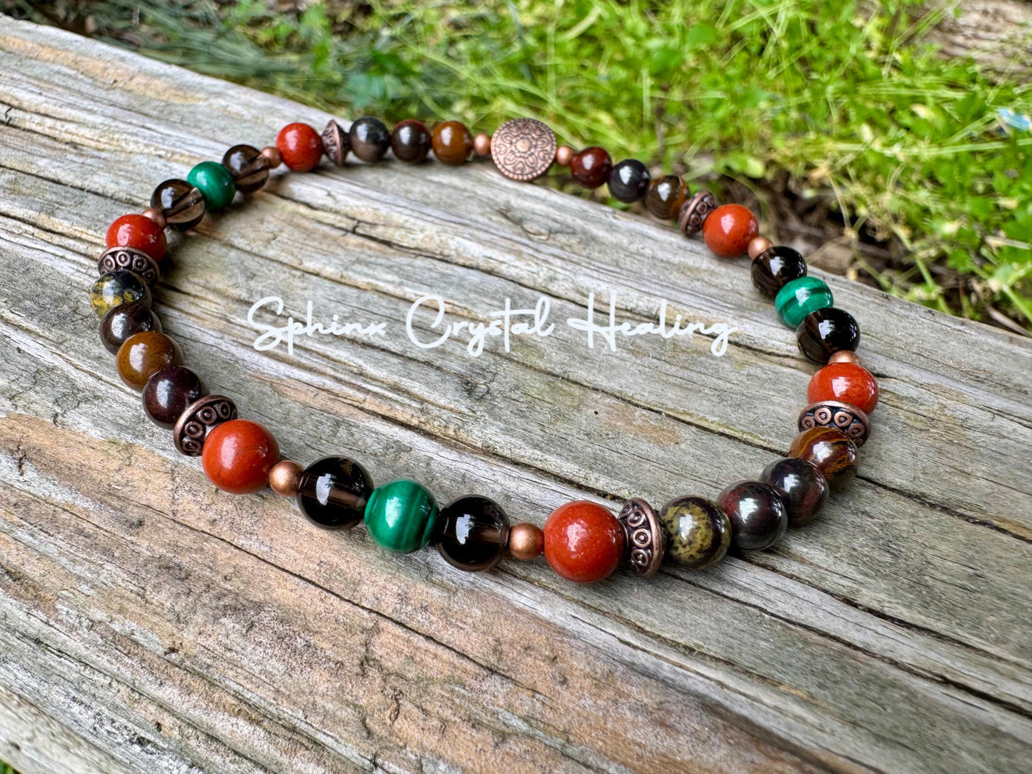PTSD Trauma Recovery - Emotional Abuse Healing " The Strength Of Terra " Sadness - Depression - High Quality REAL Crystal Gemstone Anklet