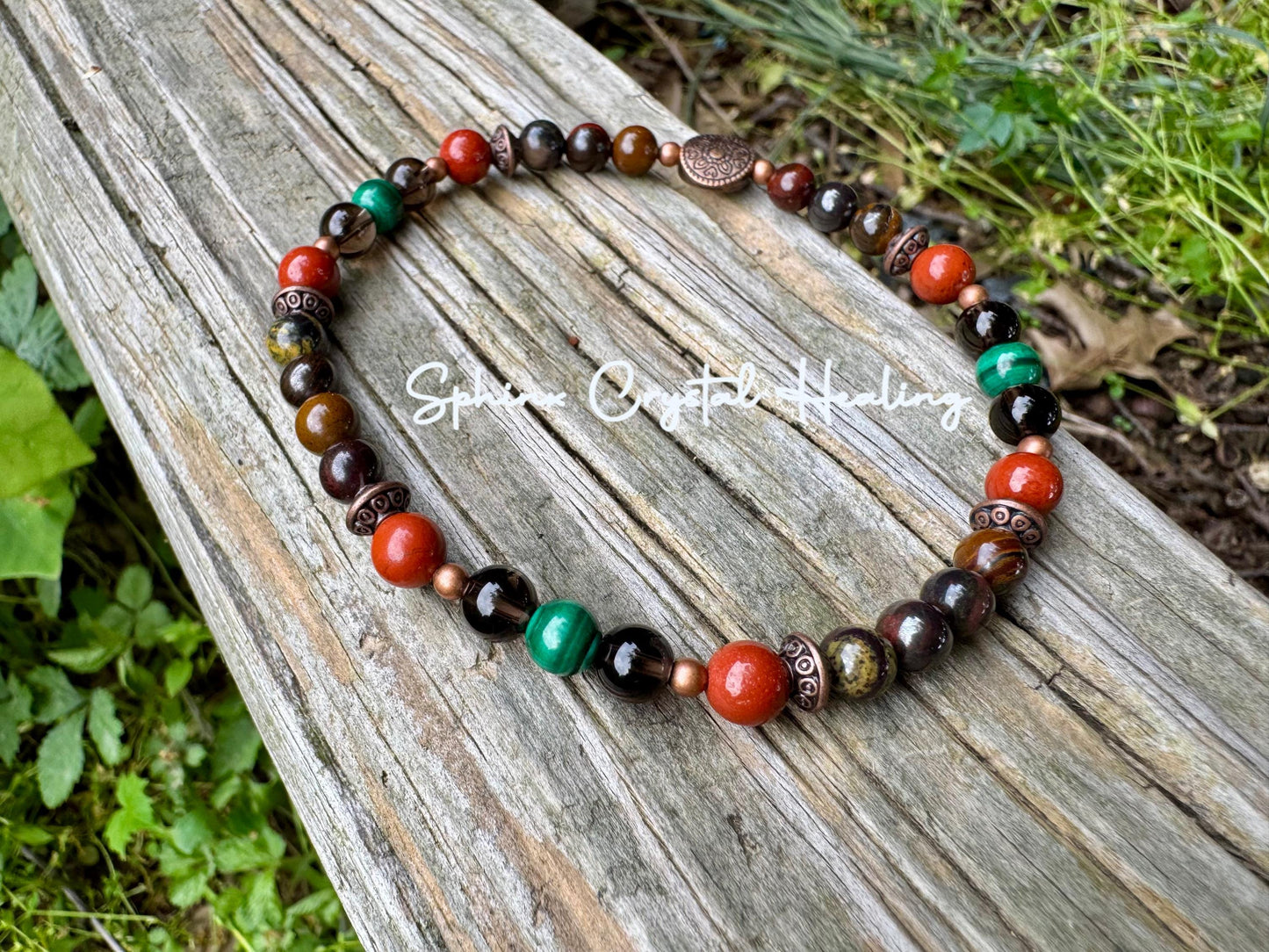 PTSD Trauma Recovery - Emotional Abuse Healing " The Strength Of Terra " Sadness - Depression - High Quality REAL Crystal Gemstone Anklet