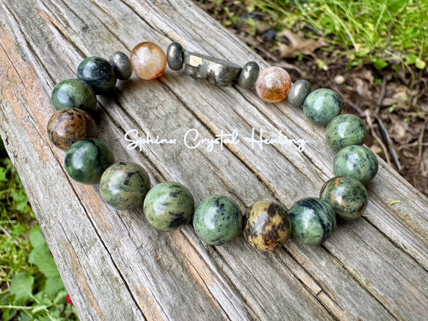 10mm Manifest Prosperity - Wealth - Fortune " The Sacred Yu Shan " Attract Good Luck - Buddha - Jade Citrine Pyrite Crystal - Money Bracelet