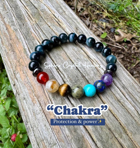 Protection - Intuition - Strength & Confidence - Chakra Balance - Mental Stability AAA Hawks Eye Gemstones - Blue Tigers Eye Stone Bracelet