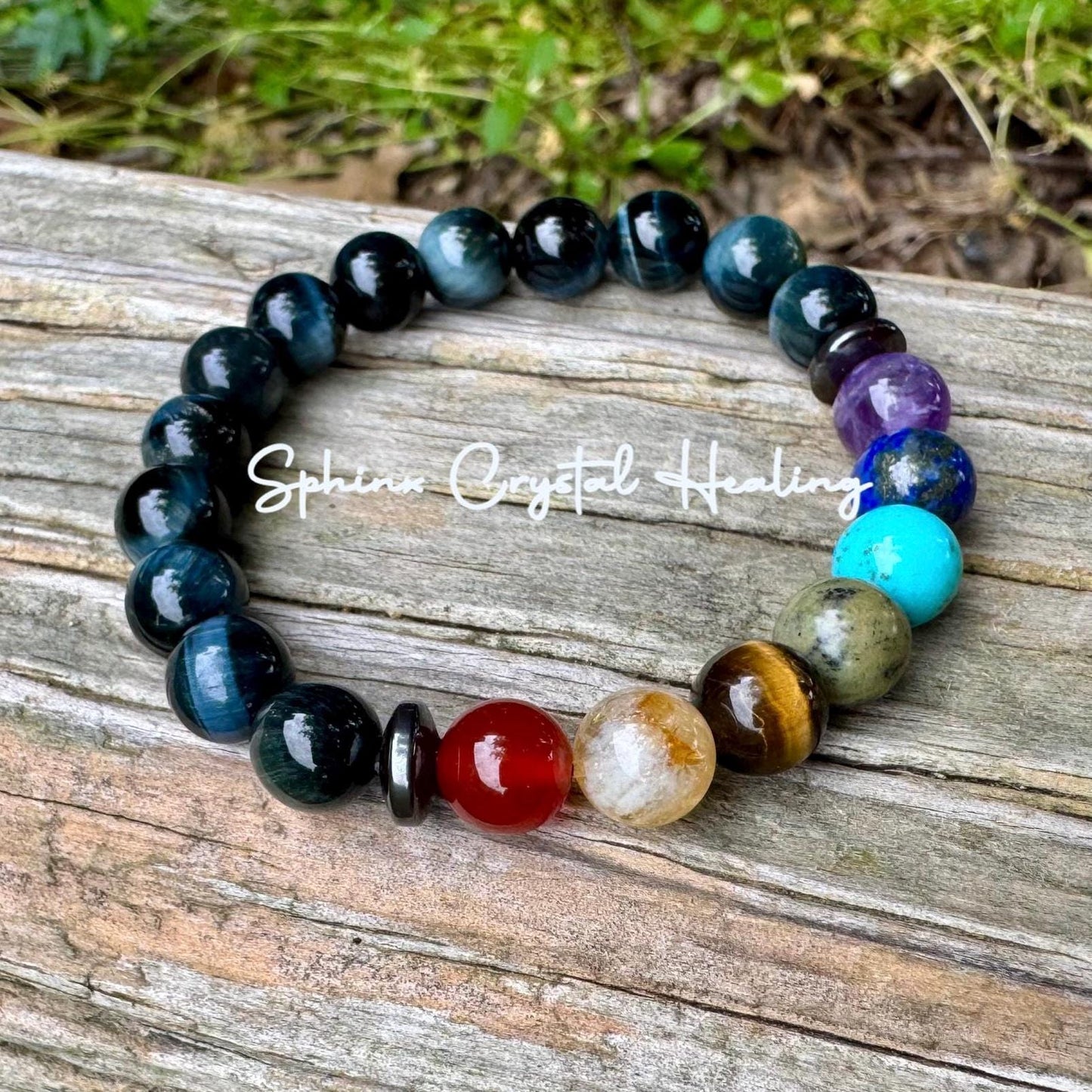 Protection - Intuition - Strength & Confidence - Chakra Balance - Mental Stability AAA Hawks Eye Gemstones - Blue Tigers Eye Stone Bracelet