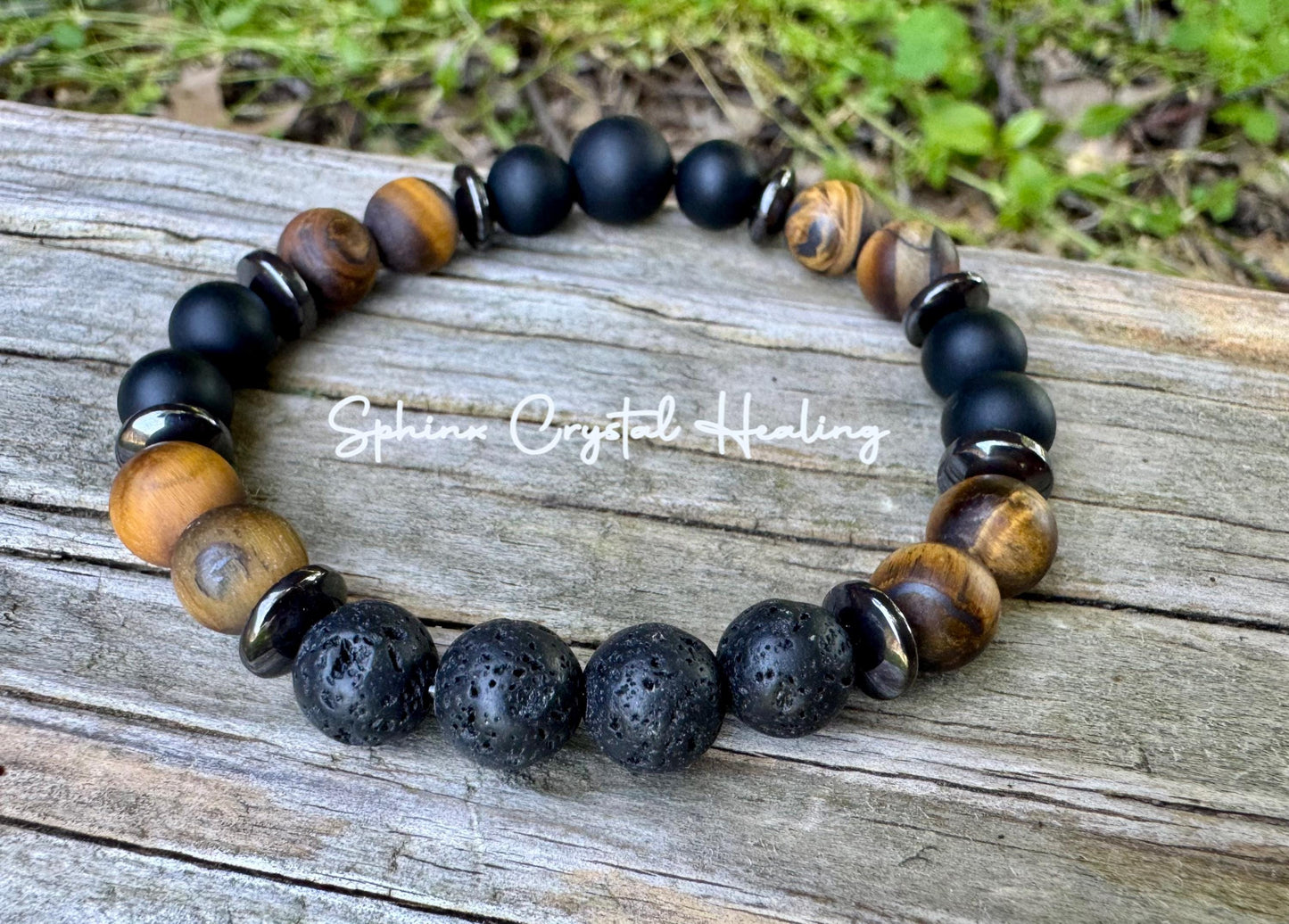 Anxiety Support - Aura Protection " Battle Ropes " - Strength & Courage - Tigers Eye Onyx - Quality Gemstones - Crystal Healing Bracelet