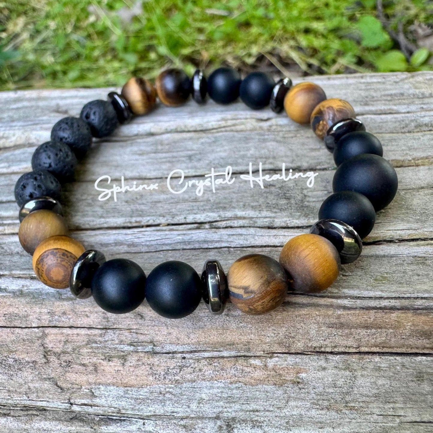 Anxiety Support - Aura Protection " Battle Ropes " - Strength & Courage - Tigers Eye Onyx - Quality Gemstones - Crystal Healing Bracelet