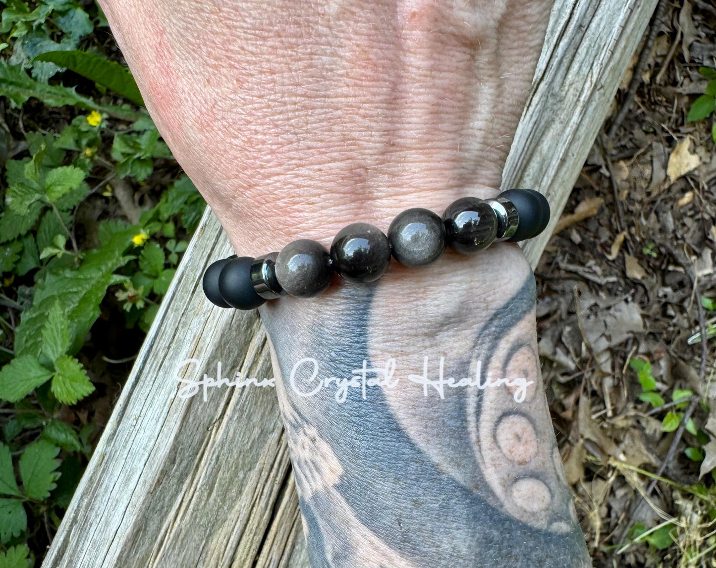 10MM Self Transformation & Spiritual Growth " Divine Reflection " Shungite EMF Protection - Onyx Obsidian Crystal Healing Gemstone Bracelet