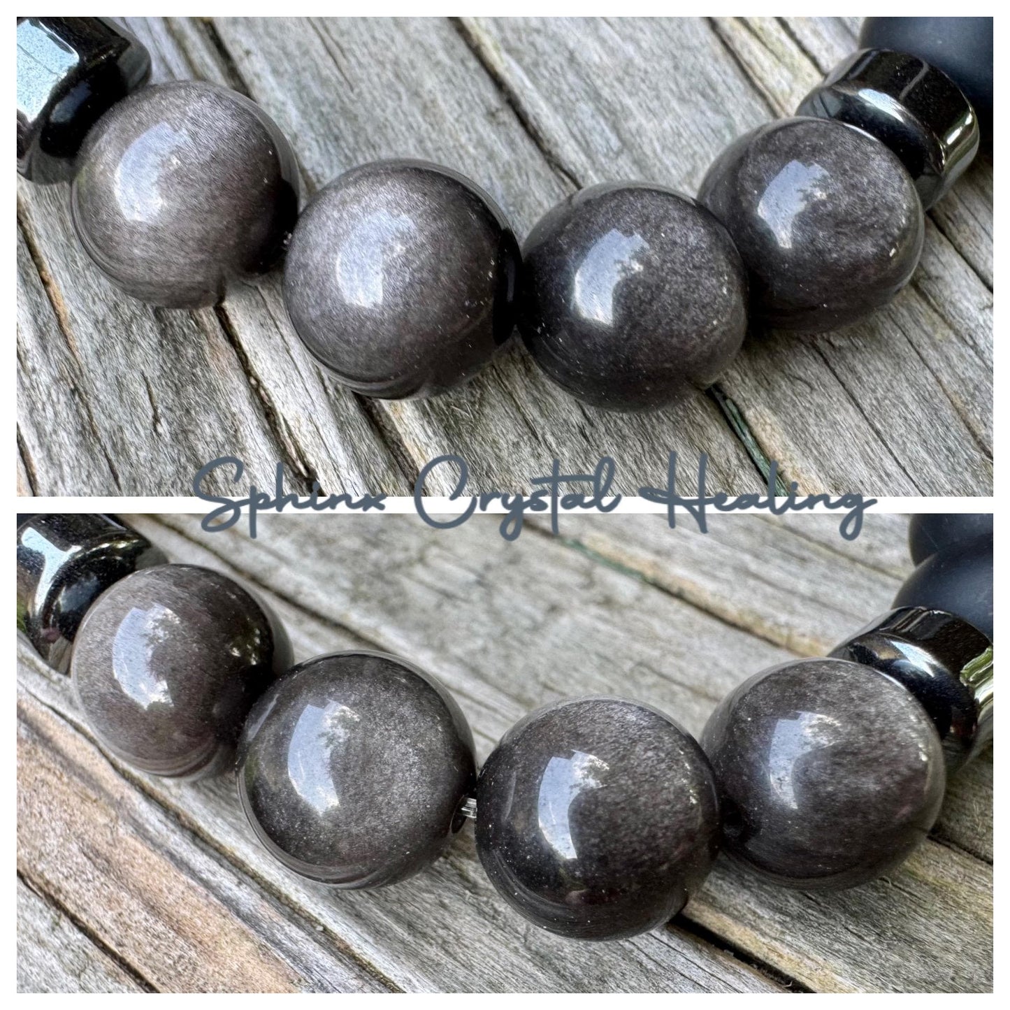 10MM Self Transformation & Spiritual Growth " Divine Reflection " Shungite EMF Protection - Onyx Obsidian Crystal Healing Gemstone Bracelet