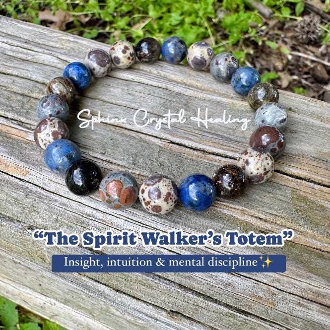 10MM Intuition - Gifted Abilities - Insight " The Spirit Walkers Totem " AAA Dumortierite - Phlogopite - Crystal Healing Gemstone Bracelet