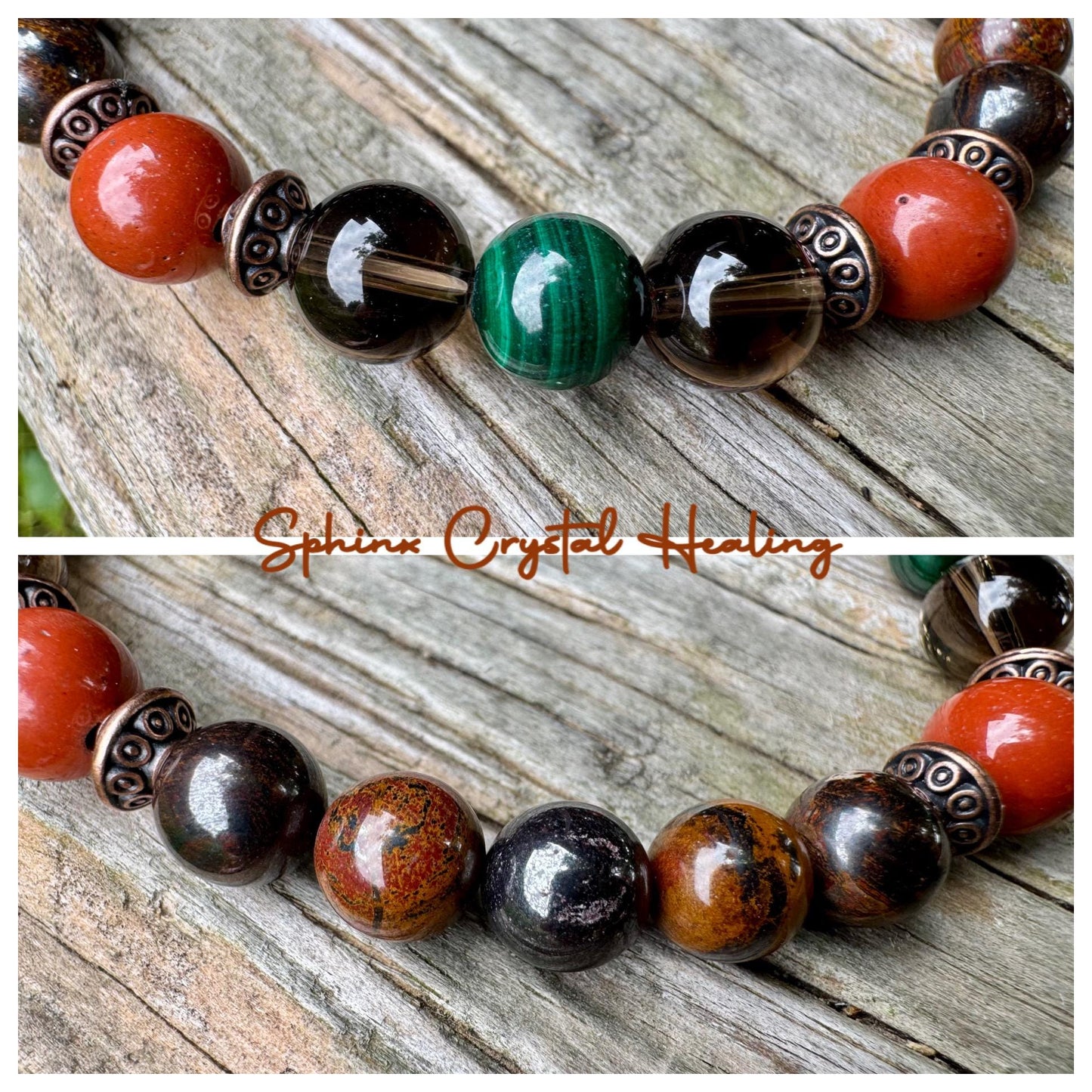 PTSD Trauma Recovery - Emotional Abuse Healing " The Strength Of Terra " Sadness - Depression - High Quality REAL Crystal Gemstone Bracelet