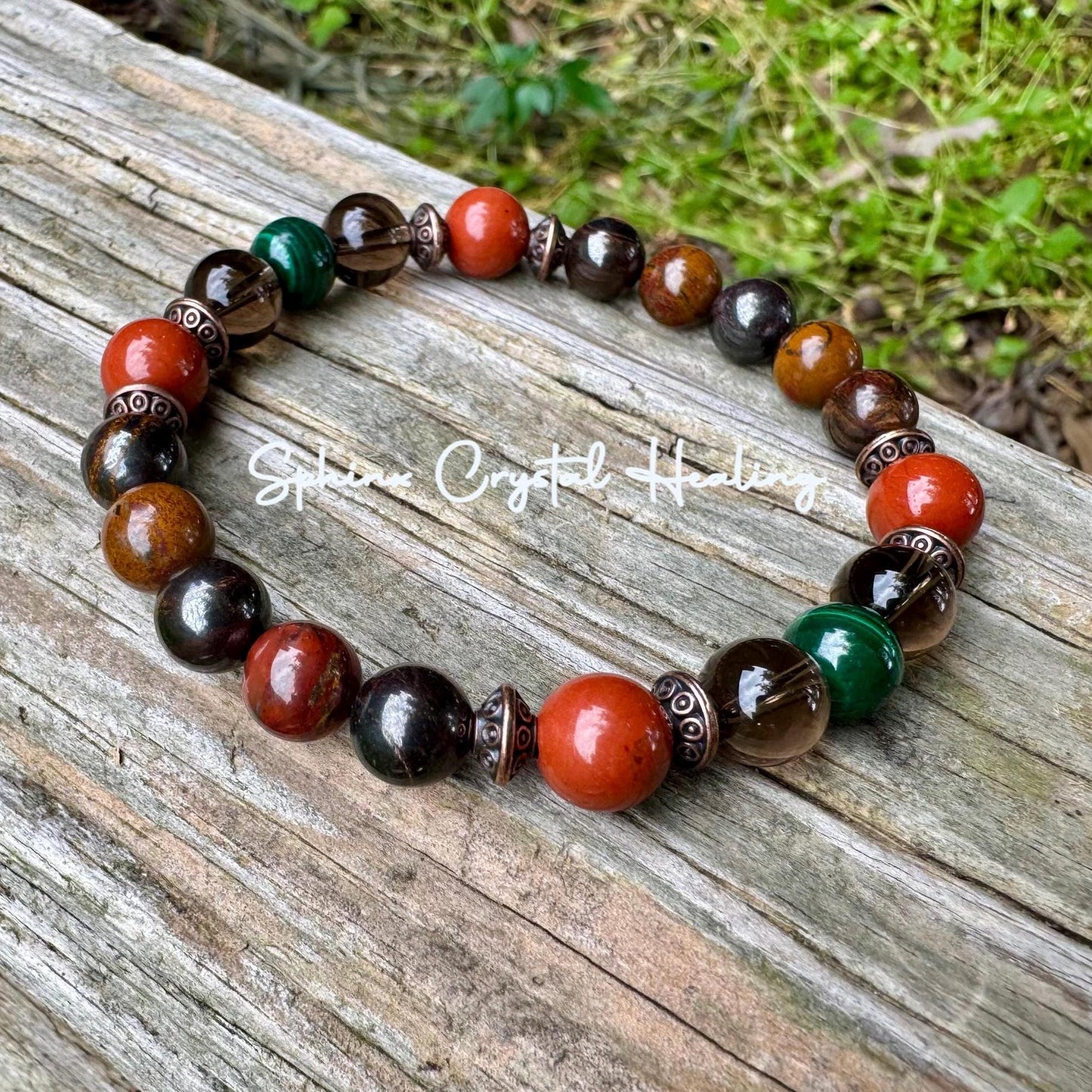 PTSD Trauma Recovery - Emotional Abuse Healing " The Strength Of Terra " Sadness - Depression - High Quality REAL Crystal Gemstone Bracelet