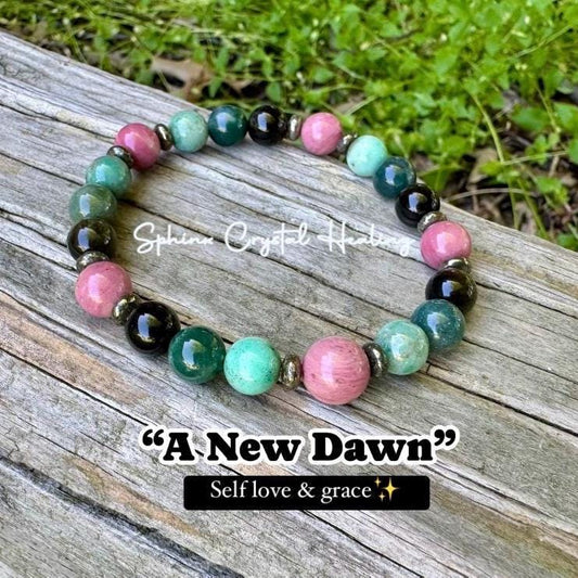 Self love - Manifest New Beginnings - Forgiveness & Emotional Healing " A New Dawn " Acceptance  - Empowerment - Crystal Gemstone Bracelet