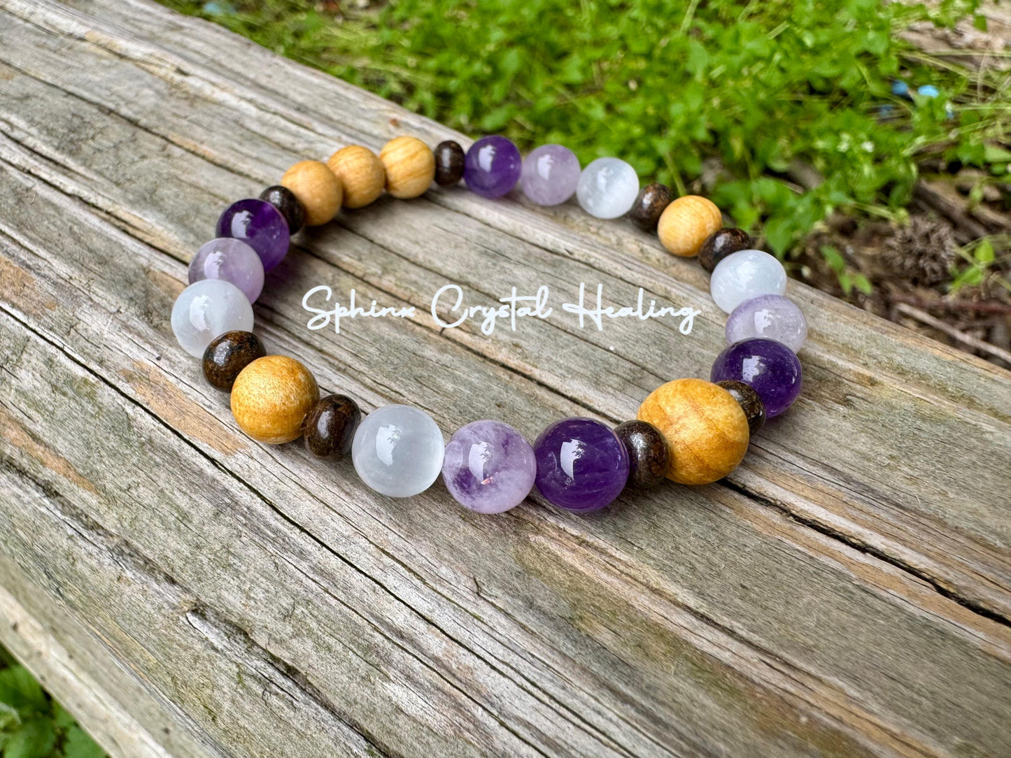 Intuition - Empath Abilities " The Light Worker " Divine Healer - Earth Angel - White Witch - Crystal Healing Palo Santo Selenite Bracelet