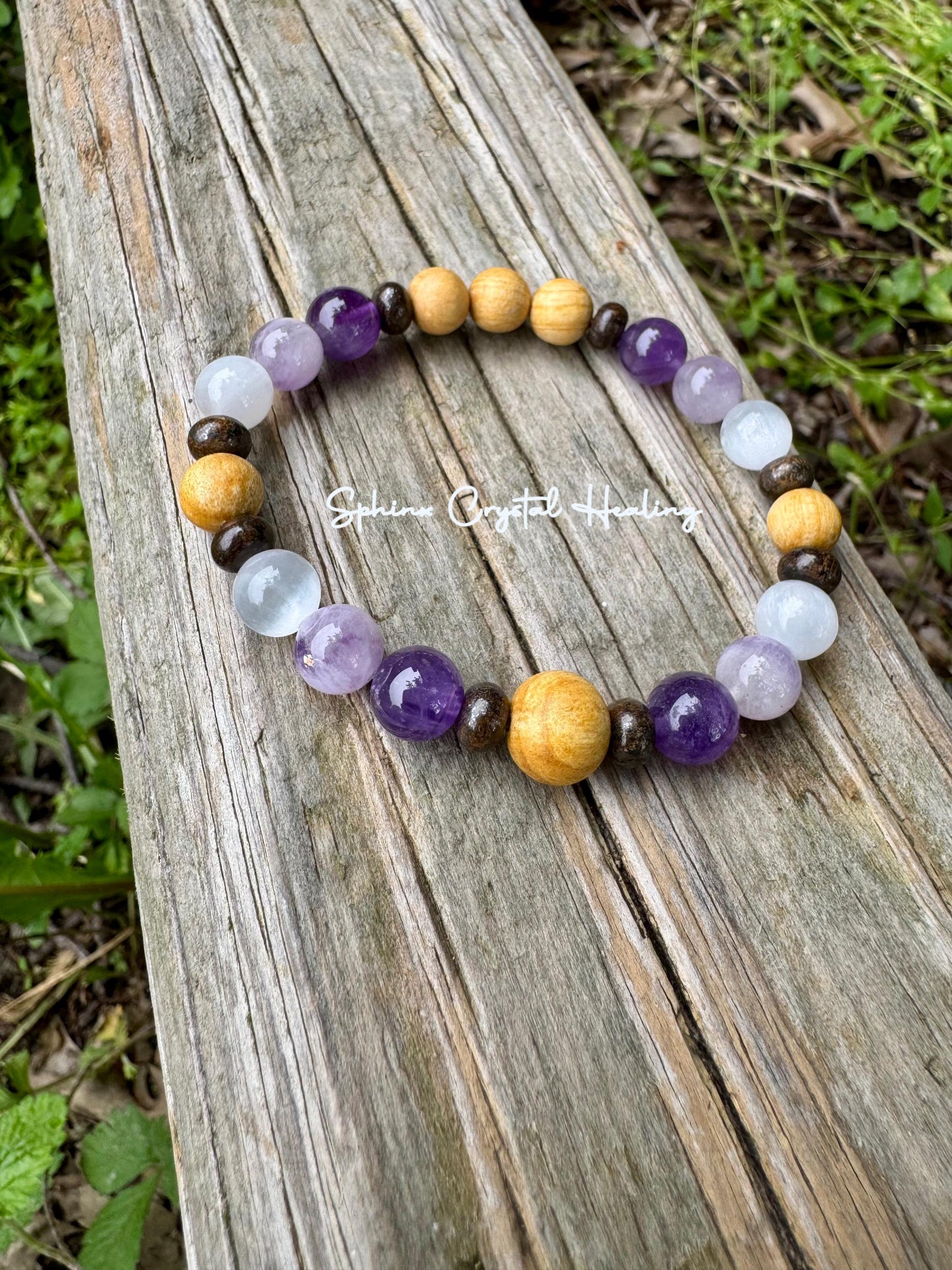 Intuition - Empath Abilities " The Light Worker " Divine Healer - Earth Angel - White Witch - Crystal Healing Palo Santo Selenite Bracelet