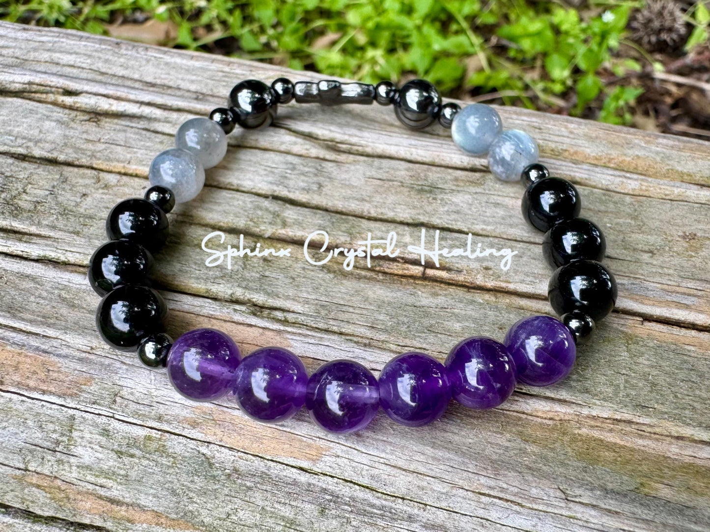 Christian Empath Protection " Shield Of Faith "  Black Tourmaline - REAL High Quality Gemstones - Crystal Healing Empathy Bracelet