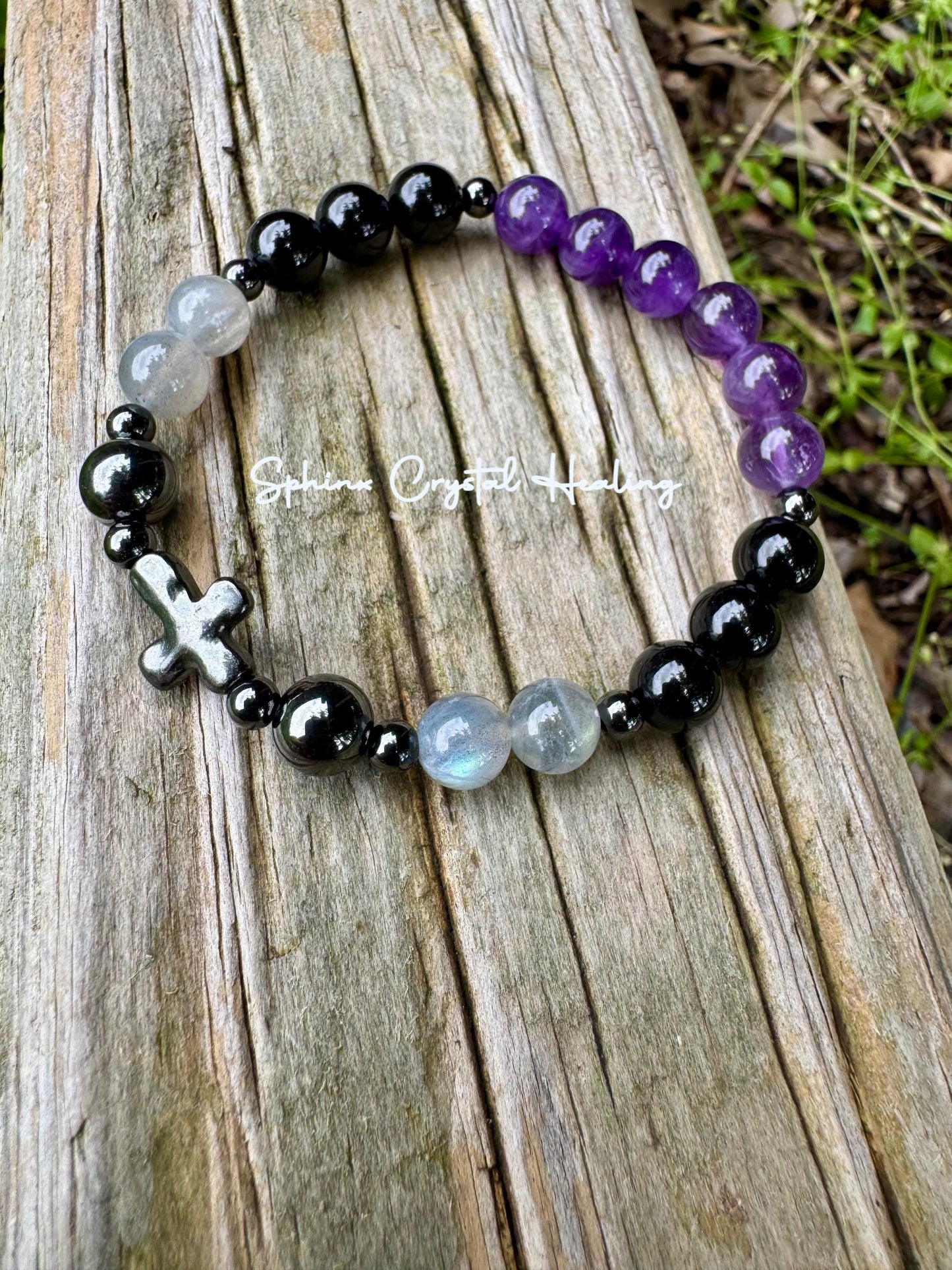 Christian Empath Protection " Shield Of Faith "  Black Tourmaline - REAL High Quality Gemstones - Crystal Healing Empathy Bracelet