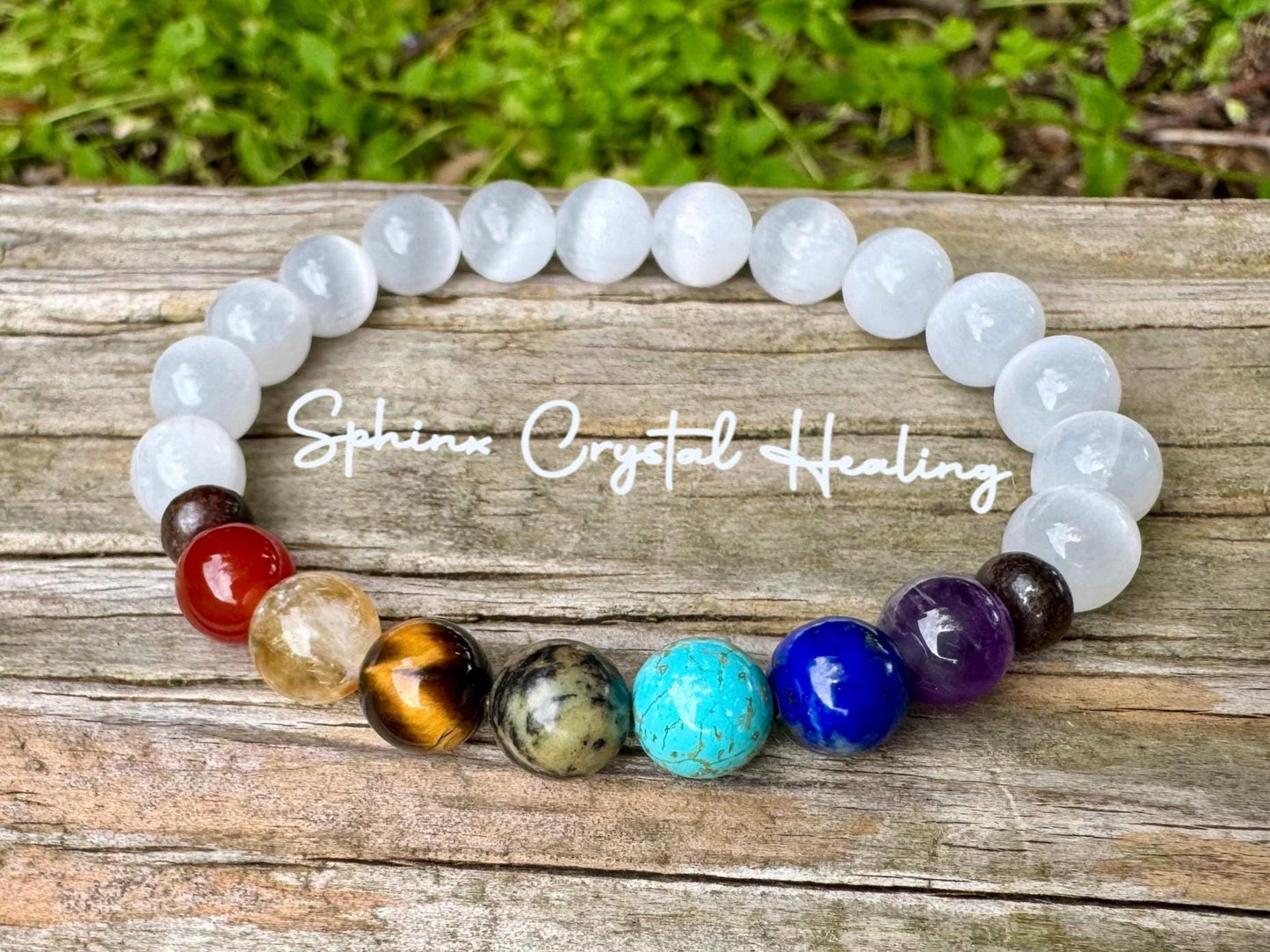 Chakra Balance - AAA High Grade Selenite - Calming Stress Relief - Aura Cleansing & Clearing - Crystal Healing REAL Gemstone Bracelet