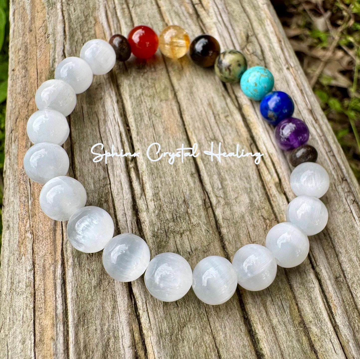 Chakra Balance - AAA High Grade Selenite - Calming Stress Relief - Aura Cleansing & Clearing - Crystal Healing REAL Gemstone Bracelet