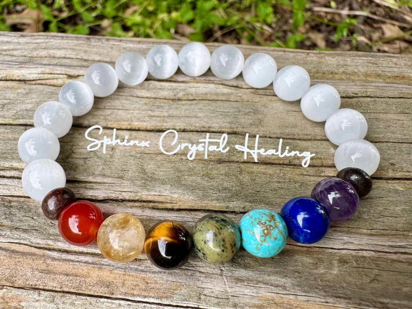 Chakra Balance - AAA High Grade Selenite - Calming Stress Relief - Aura Cleansing & Clearing - Crystal Healing REAL Gemstone Bracelet