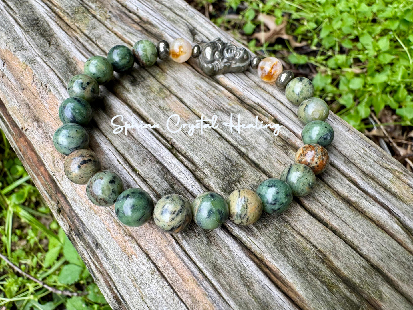 Manifest Prosperity - Wealth - Fortune Empowerment " The Sacred Yu Shan " Attract Good Luck - Buddha - Jade Citrine Crystal - Money Bracelet