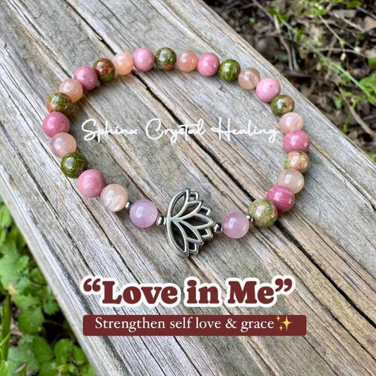 Self Love - Positive Self Image - Confidence & Emotional Healing " Love in Me " Recovery Uplifting Crystal Therapy Holistic Bracelet