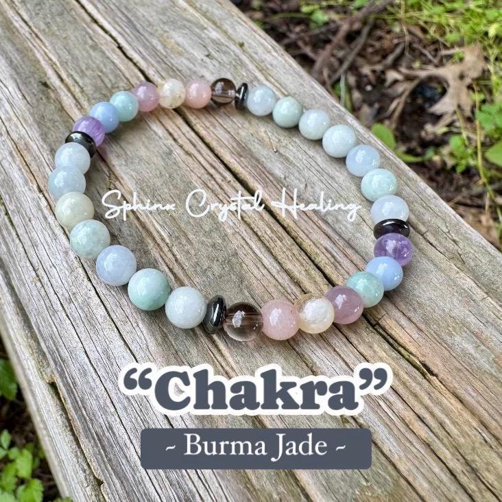 6mm Abundance & Spiritual Harmony - PASTEL Chakra Stones - AAA Burma Jade - Peaceful Calming Energy - Crystal Healing AAA Gemstone Bracelet