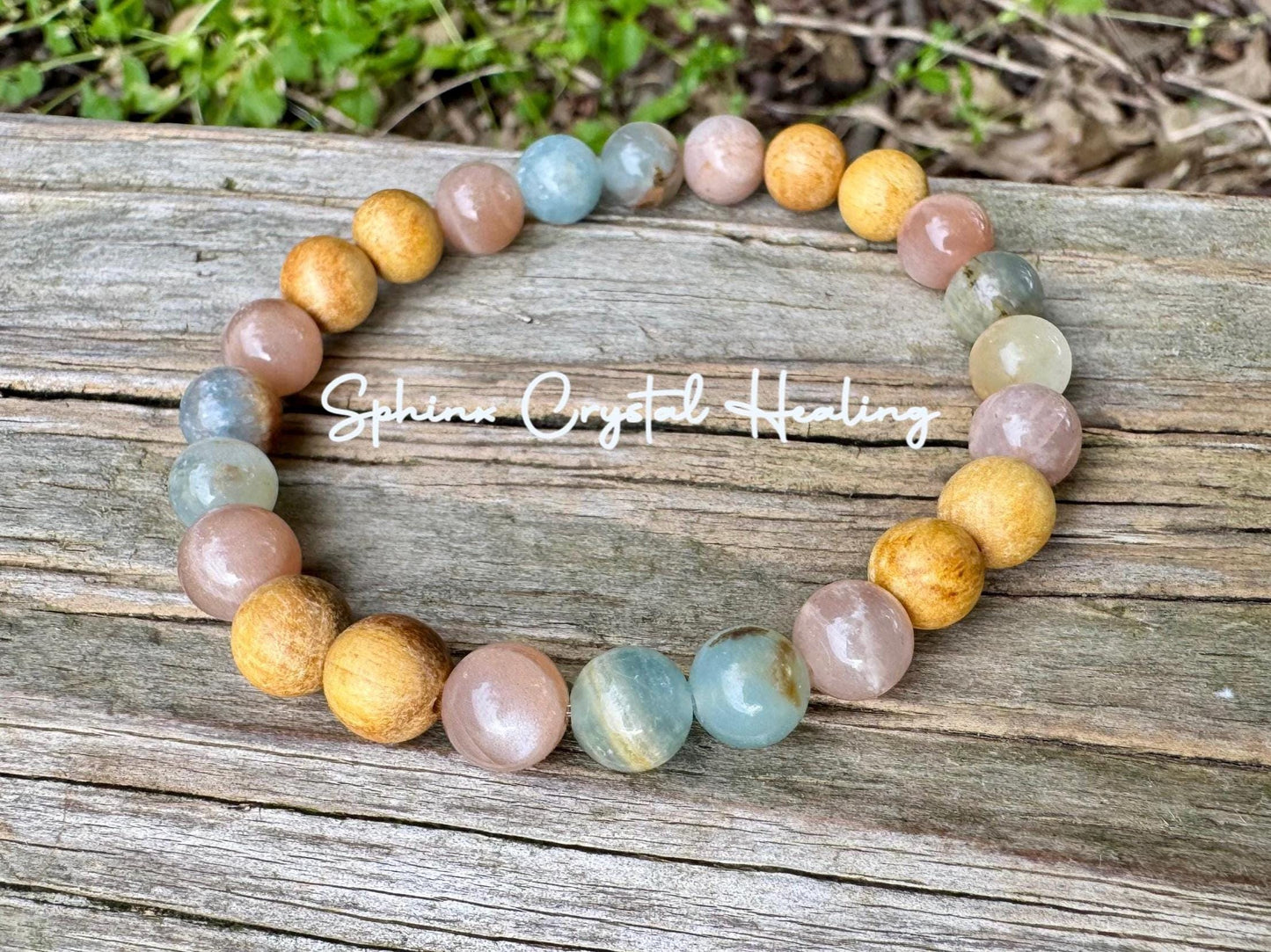 Spiritual Growth - Intuition " Goddess of the Ancient Sea " Stress Support - Lemurian Aquatine Calcite - Palo Santo - REAL Crystal Gemstones