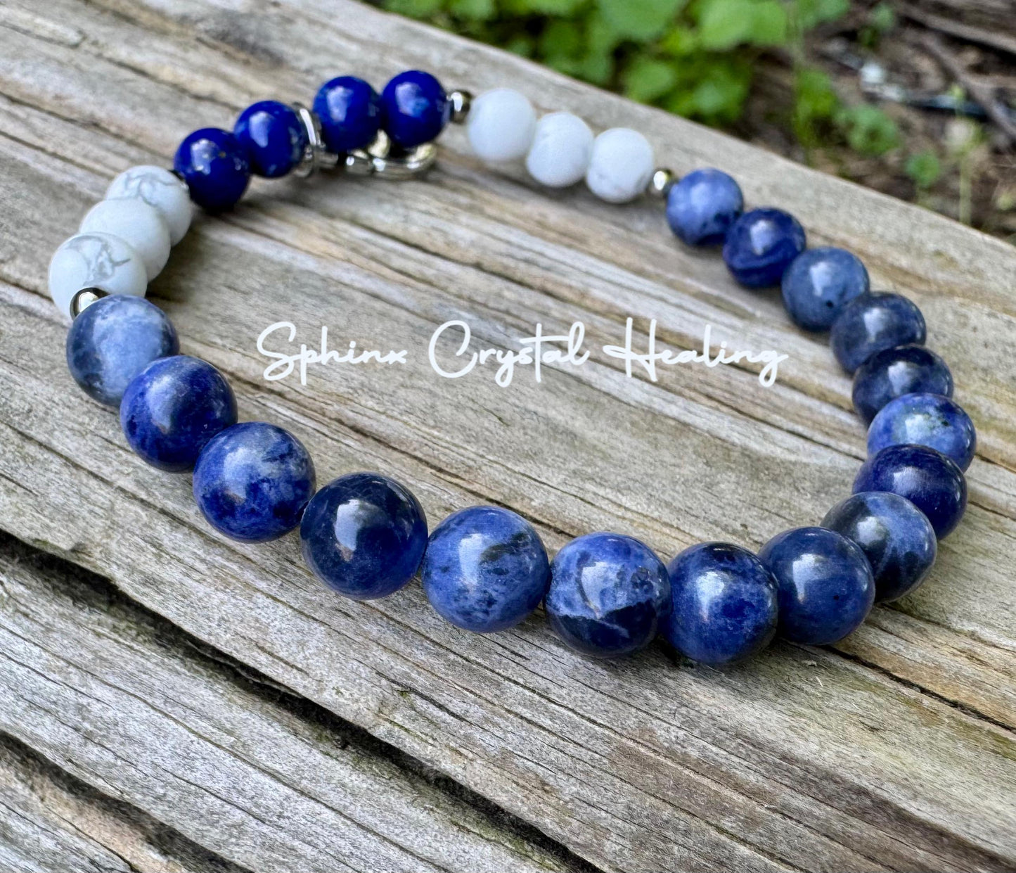 Writers Block - Removes Mental Block " The Writer's Secret “ Creativity - Focus - Sodalite Howlite Crystal Therapy Writing Bracelet
