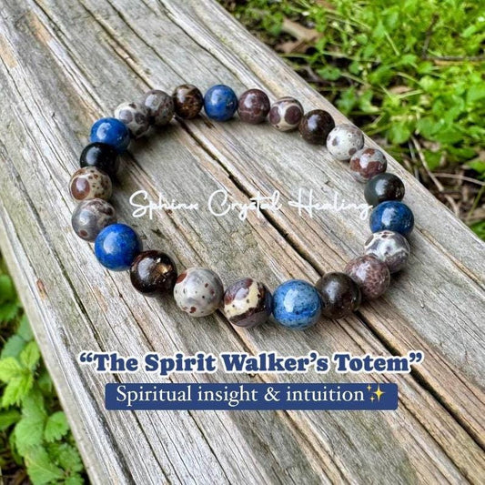 Intuition - Gifted Abilities - Insight " The Spirit Walkers Totem " AAA Dumortierite - Phlogopite - Real Crystal Healing Gemstone Bracelet