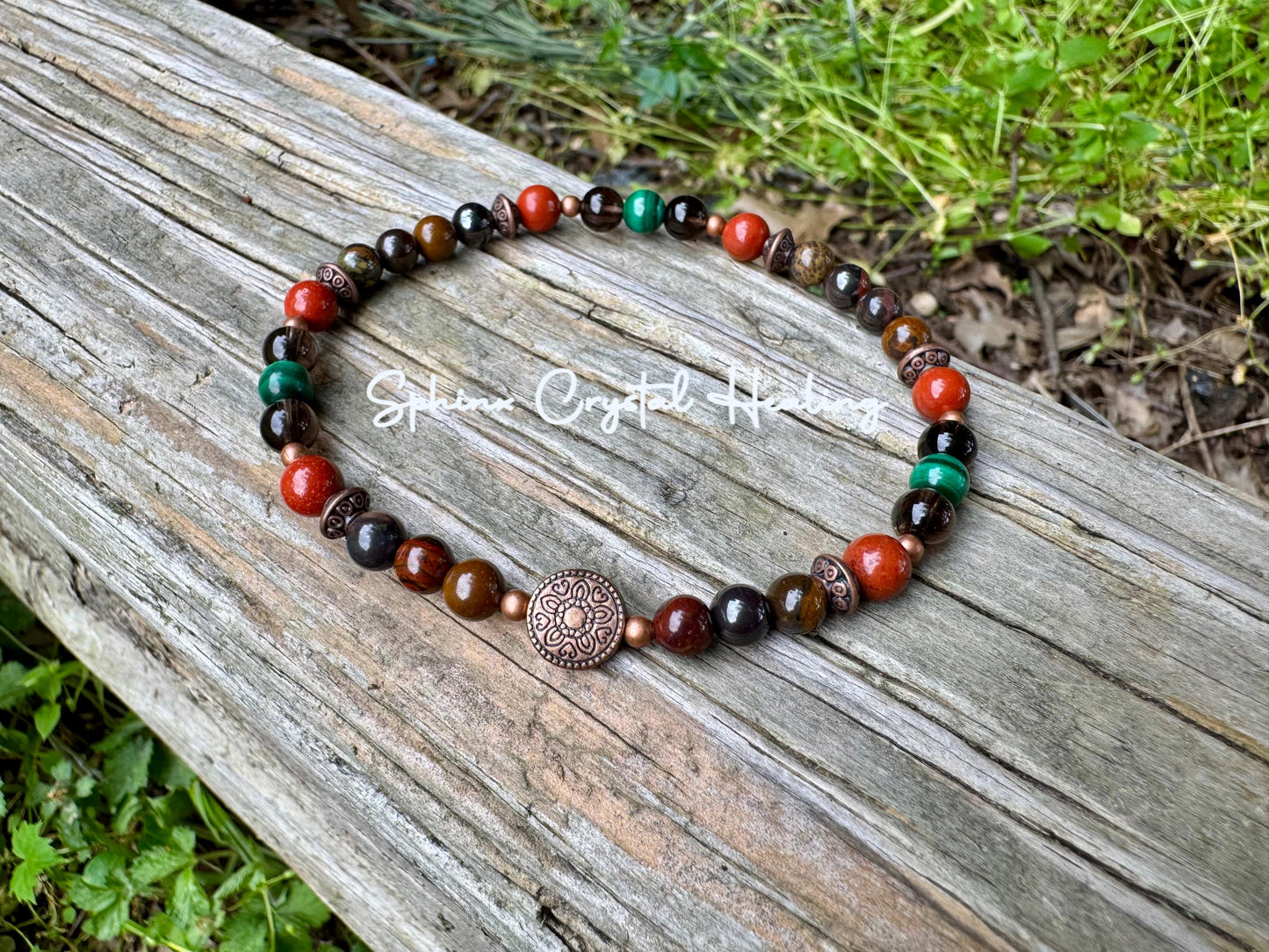 PTSD Trauma Recovery - Emotional Abuse Healing " The Strength Of Terra " Sadness - Depression - High Quality REAL Crystal Gemstone Anklet