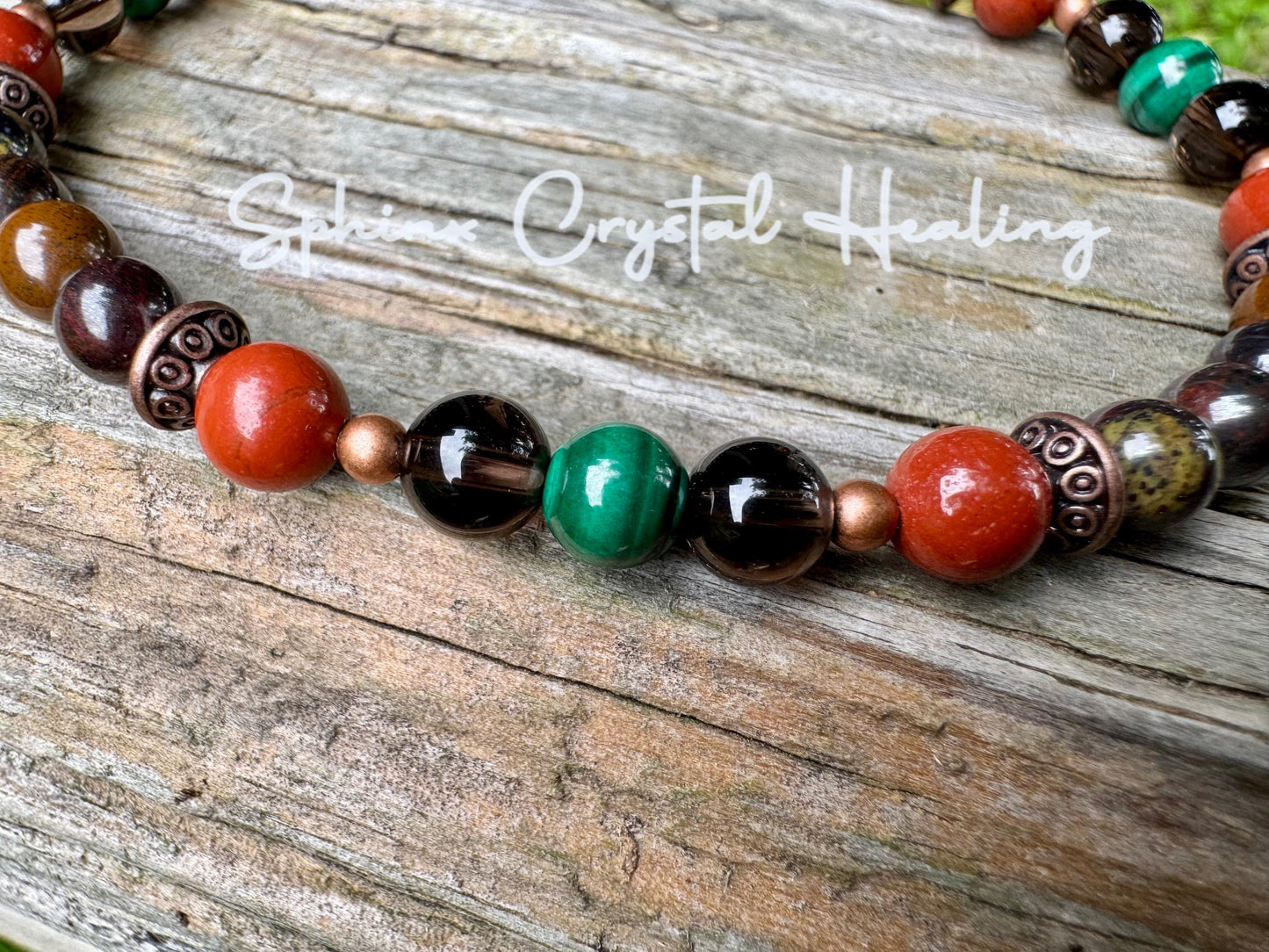 PTSD Trauma Recovery - Emotional Abuse Healing " The Strength Of Terra " Sadness - Depression - High Quality REAL Crystal Gemstone Anklet