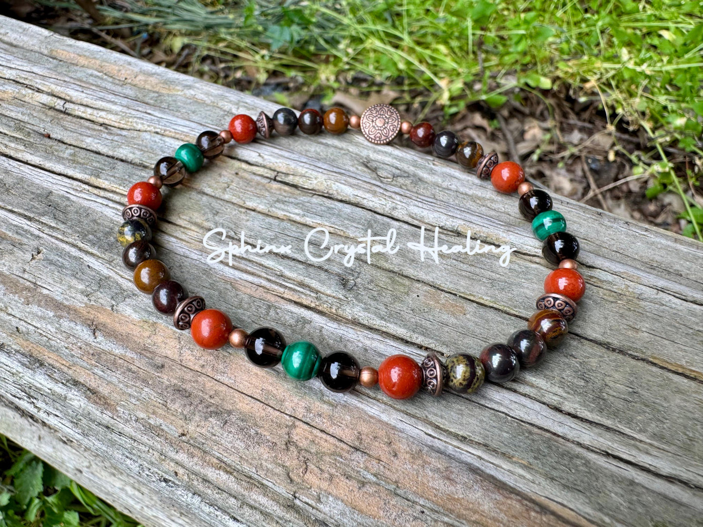 PTSD Trauma Recovery - Emotional Abuse Healing " The Strength Of Terra " Sadness - Depression - High Quality REAL Crystal Gemstone Anklet