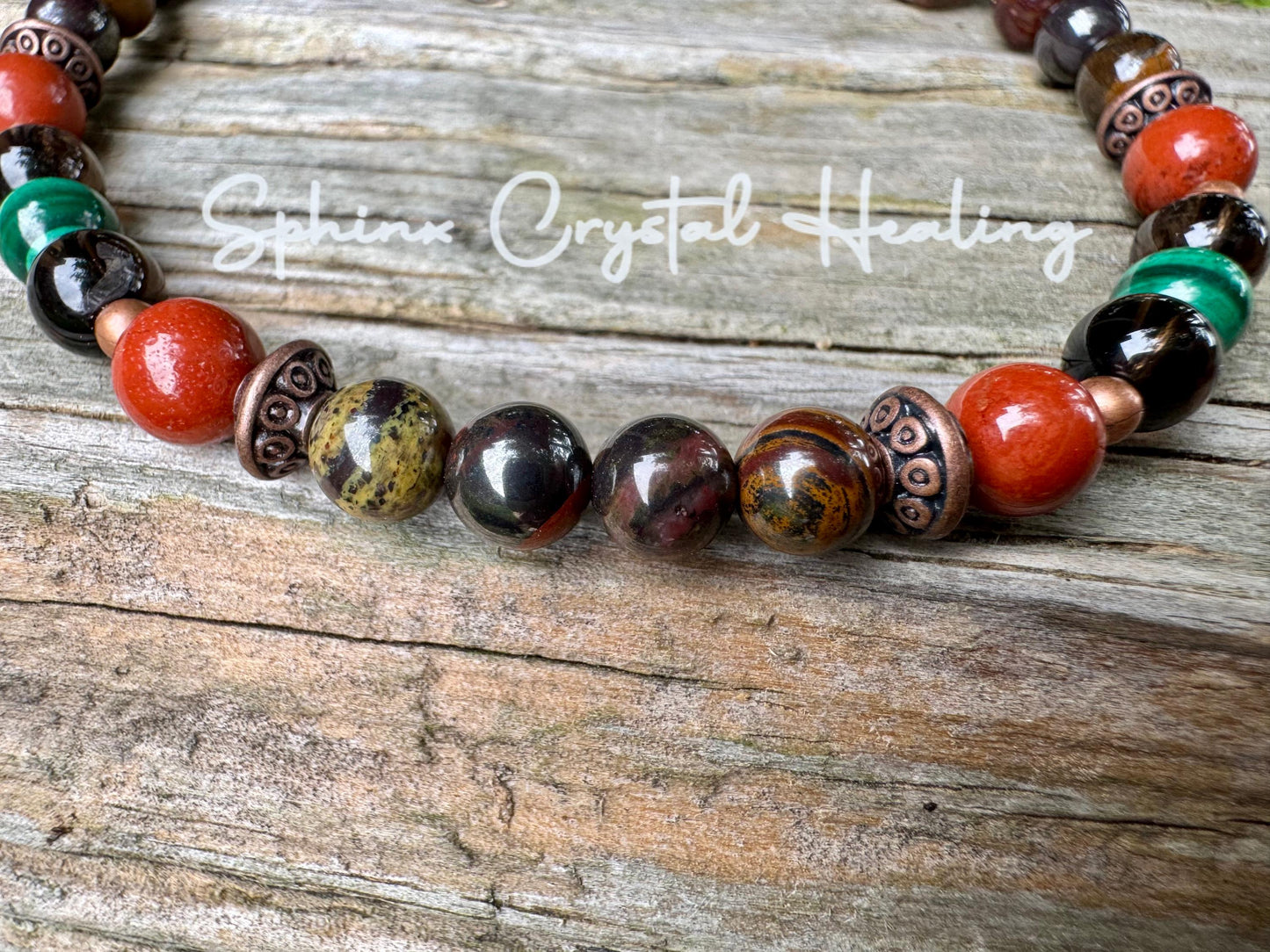 PTSD Trauma Recovery - Emotional Abuse Healing " The Strength Of Terra " Sadness - Depression - High Quality REAL Crystal Gemstone Anklet