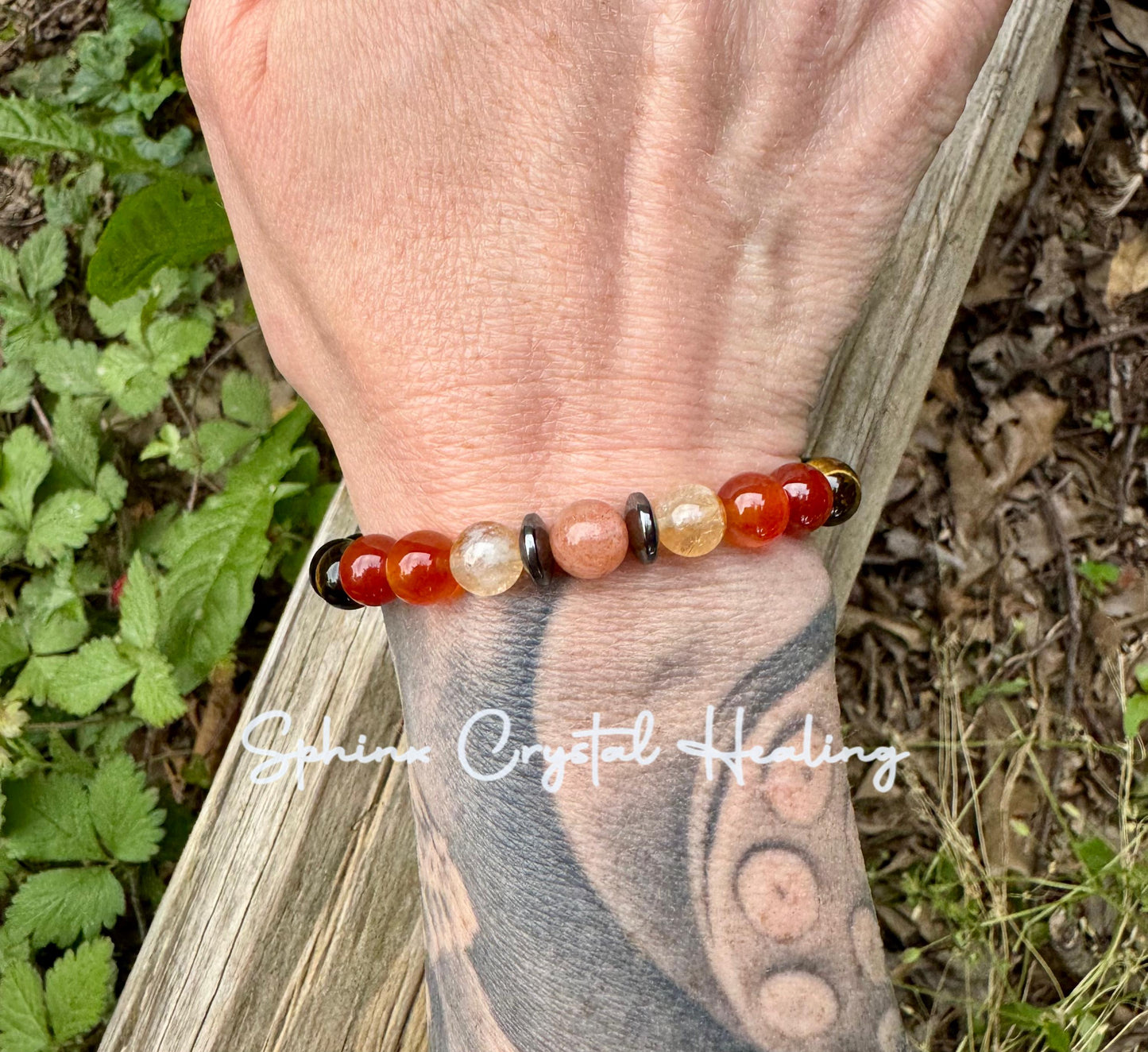 Leo Fire Energy - RARE Sunstone "The Fearless Leo" July August Birthday - Zodiac Birthstones - Carnelian - Onyx - Citrine Crystal Bracelet