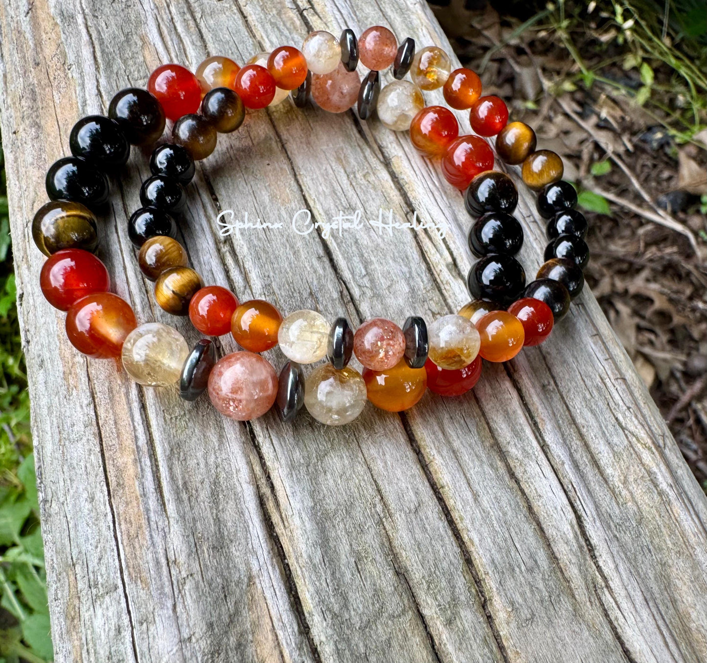 Leo Fire Energy - RARE Sunstone "The Fearless Leo" July August Birthday - Zodiac Birthstones - Carnelian - Onyx - Citrine Crystal Bracelet